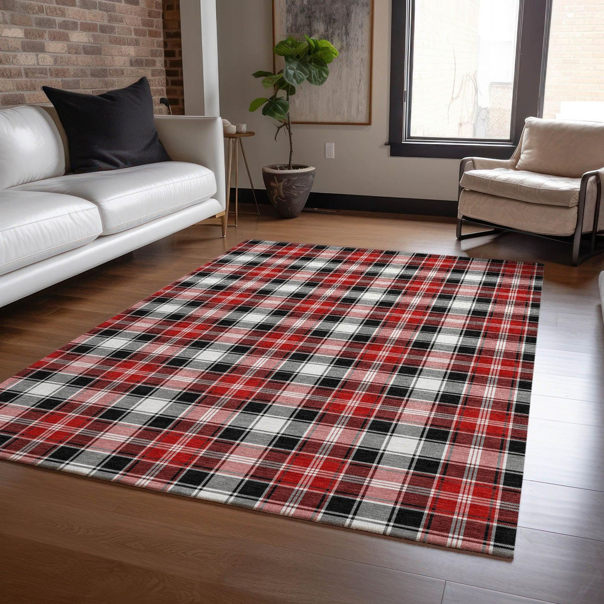 Addison Rugs Quaanor Black Washable Indoor-Outdoor Rug