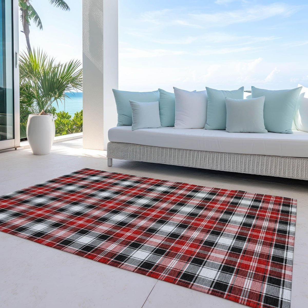 Addison Rugs Quaanor Black Washable Indoor-Outdoor Rug
