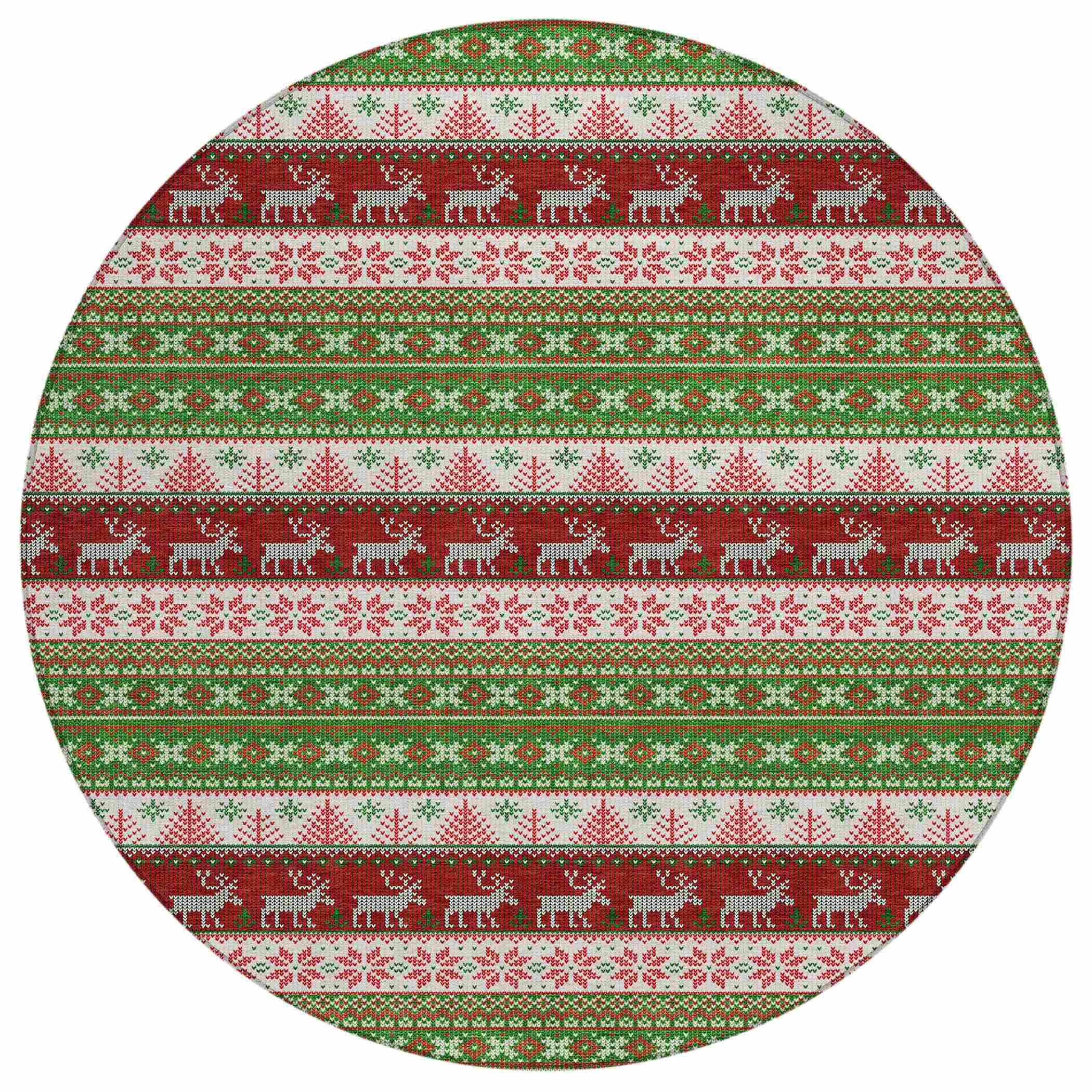 Addison Rugs Quaara Green Washable Indoor-Outdoor Rug