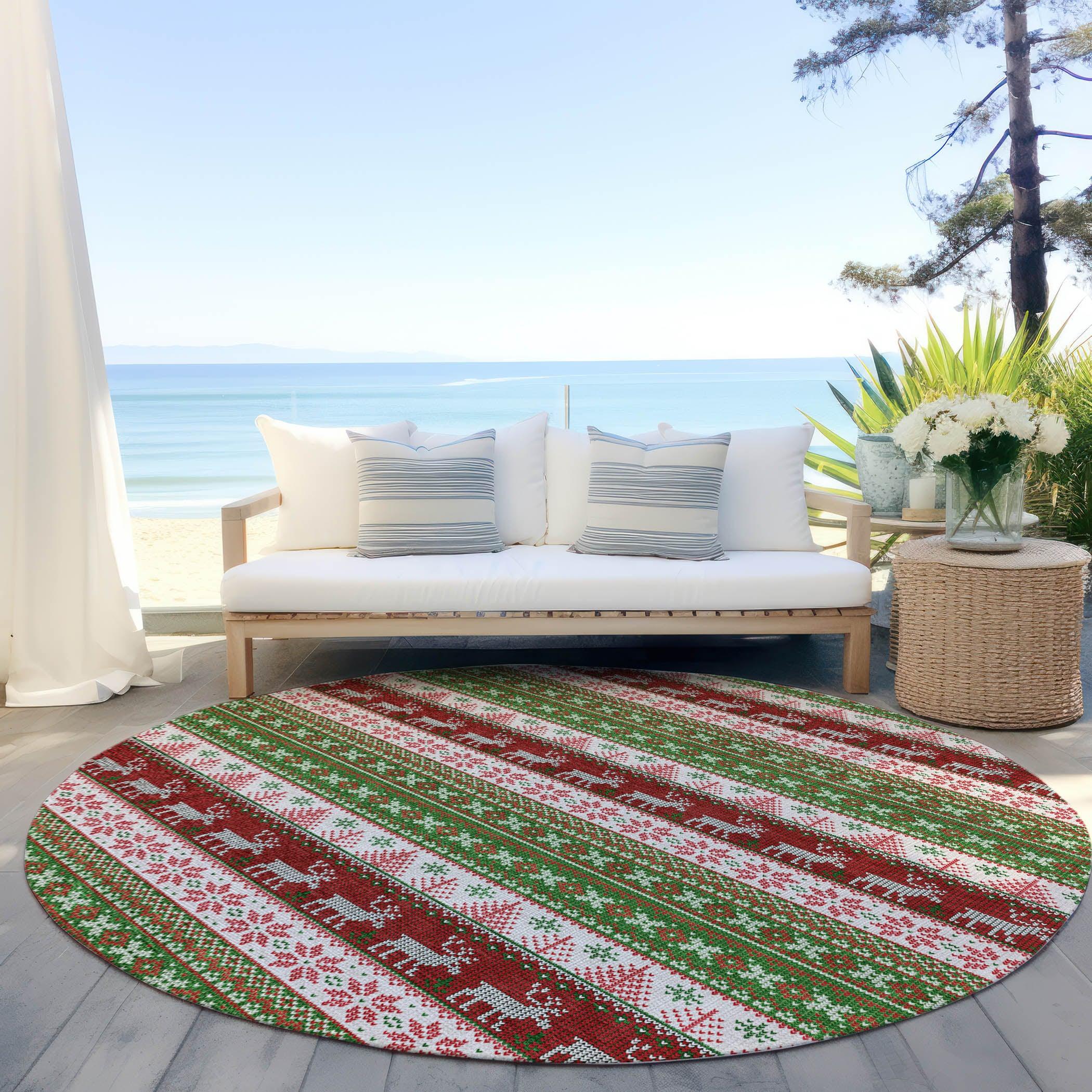 Addison Rugs Quaara Green Washable Indoor-Outdoor Rug
