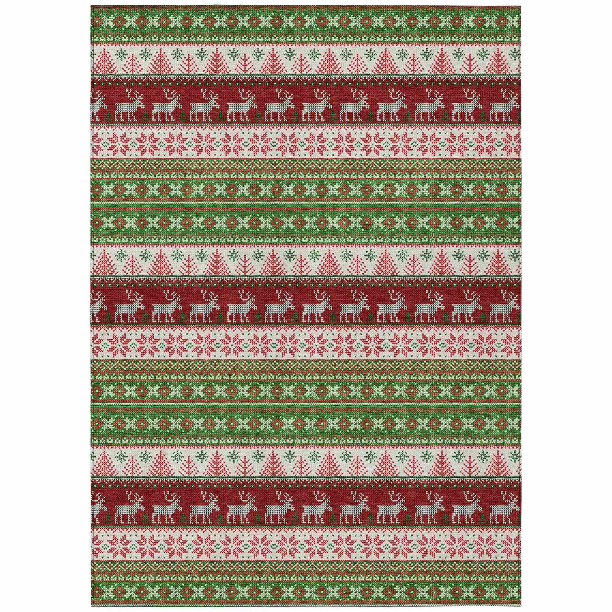 Addison Rugs Quaara Green Washable Indoor-Outdoor Rug