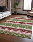 Addison Rugs Quaara Green Washable Indoor-Outdoor Rug