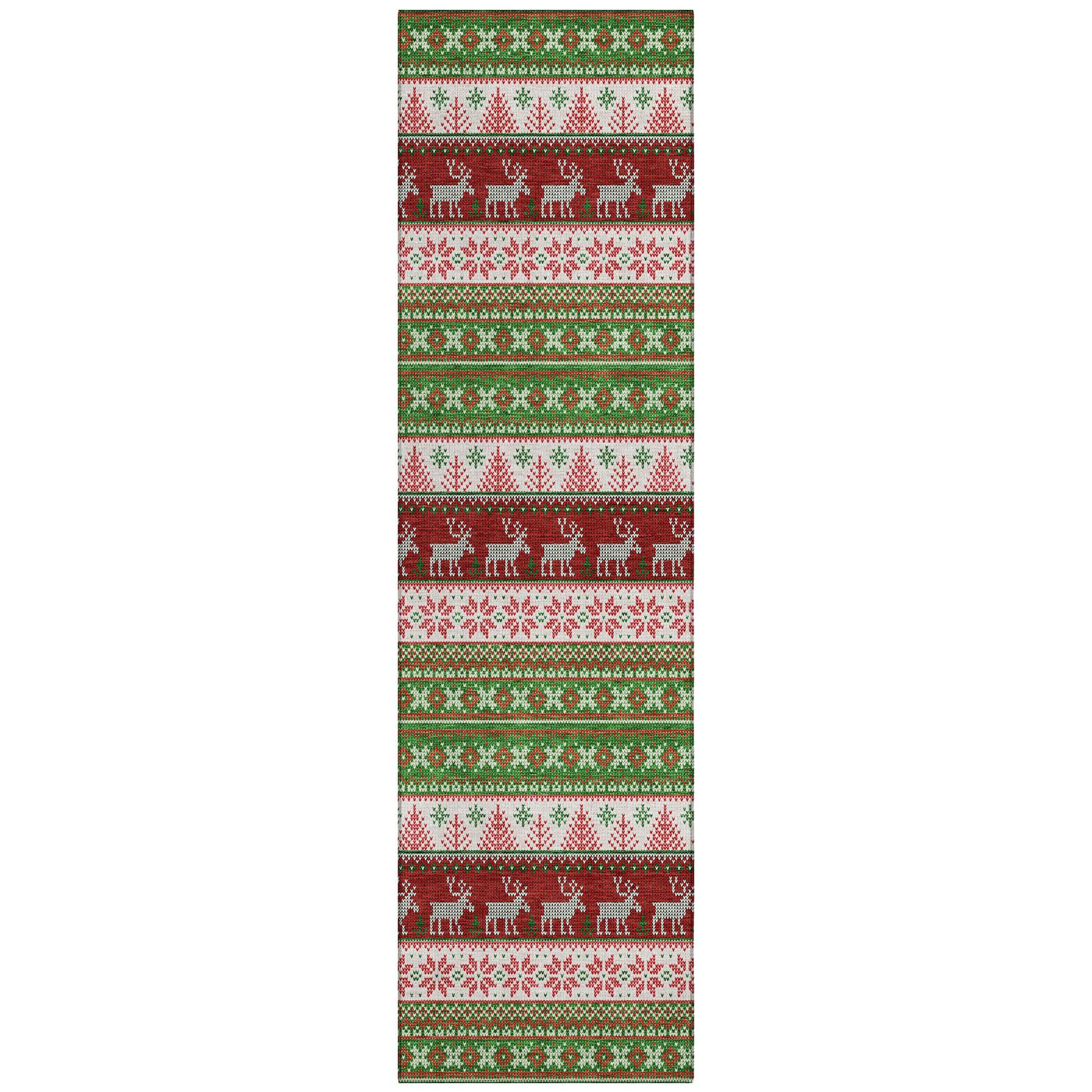 Addison Rugs Quaara Green Washable Indoor-Outdoor Rug