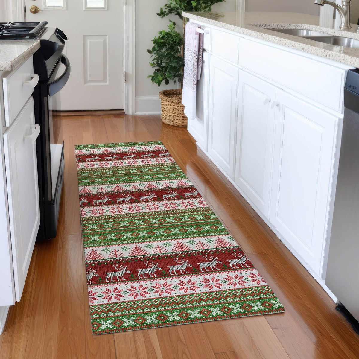 Addison Rugs Quaara Green Washable Indoor-Outdoor Rug