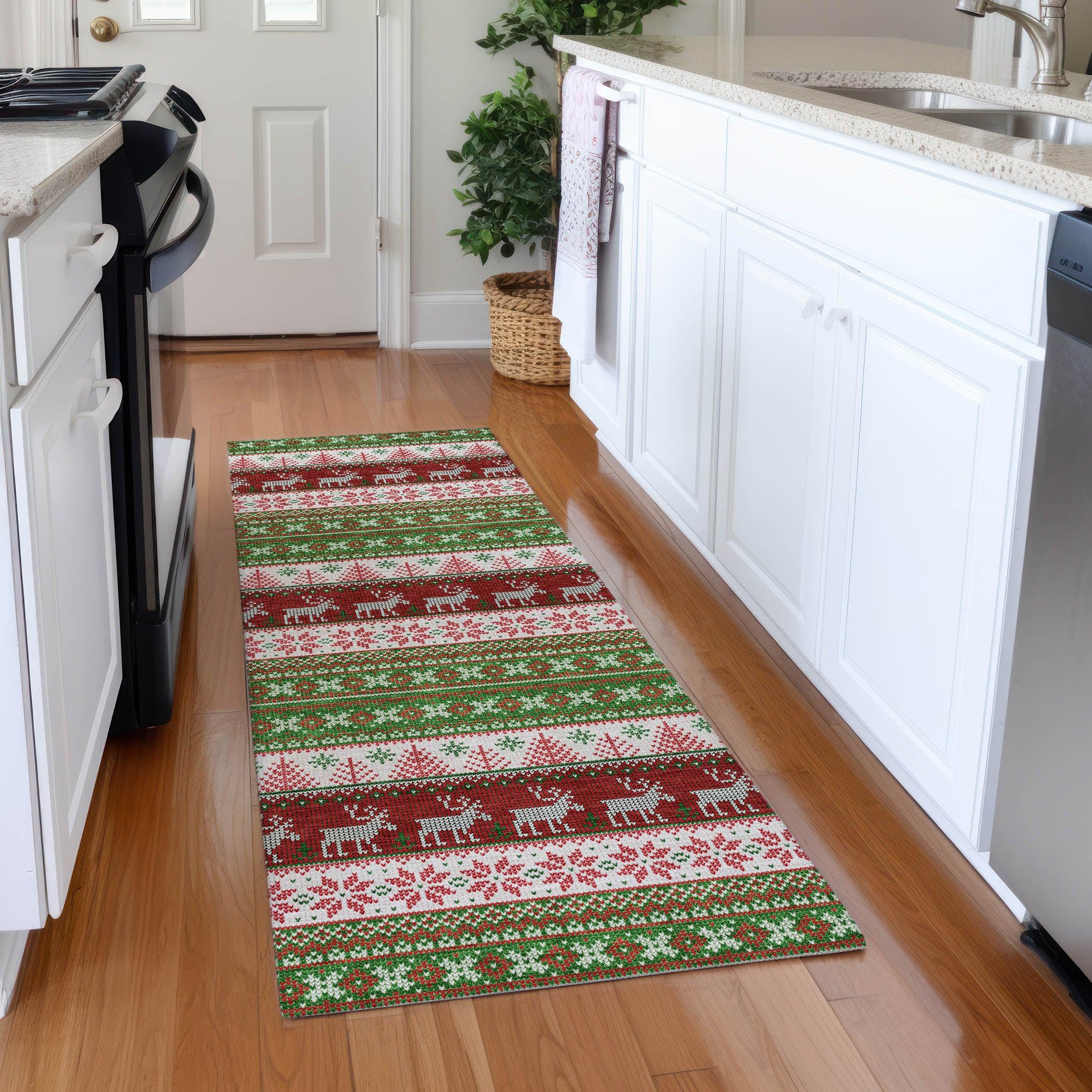 Addison Rugs Quaara Green Washable Indoor-Outdoor Rug