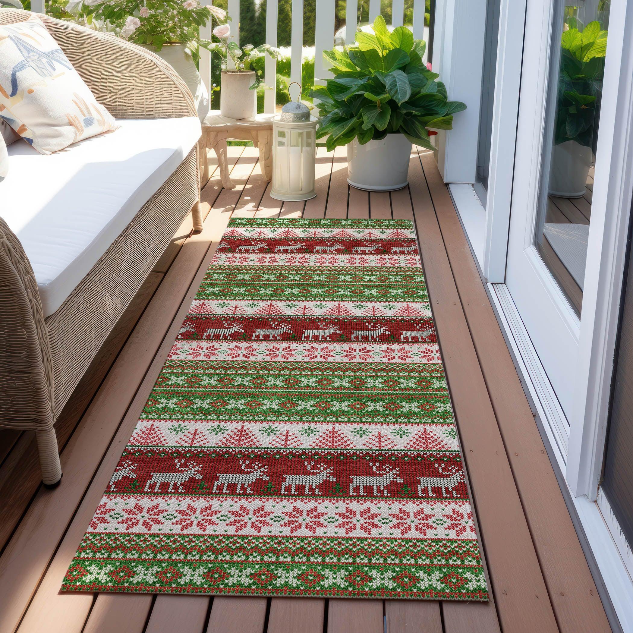 Addison Rugs Quaara Green Washable Indoor-Outdoor Rug