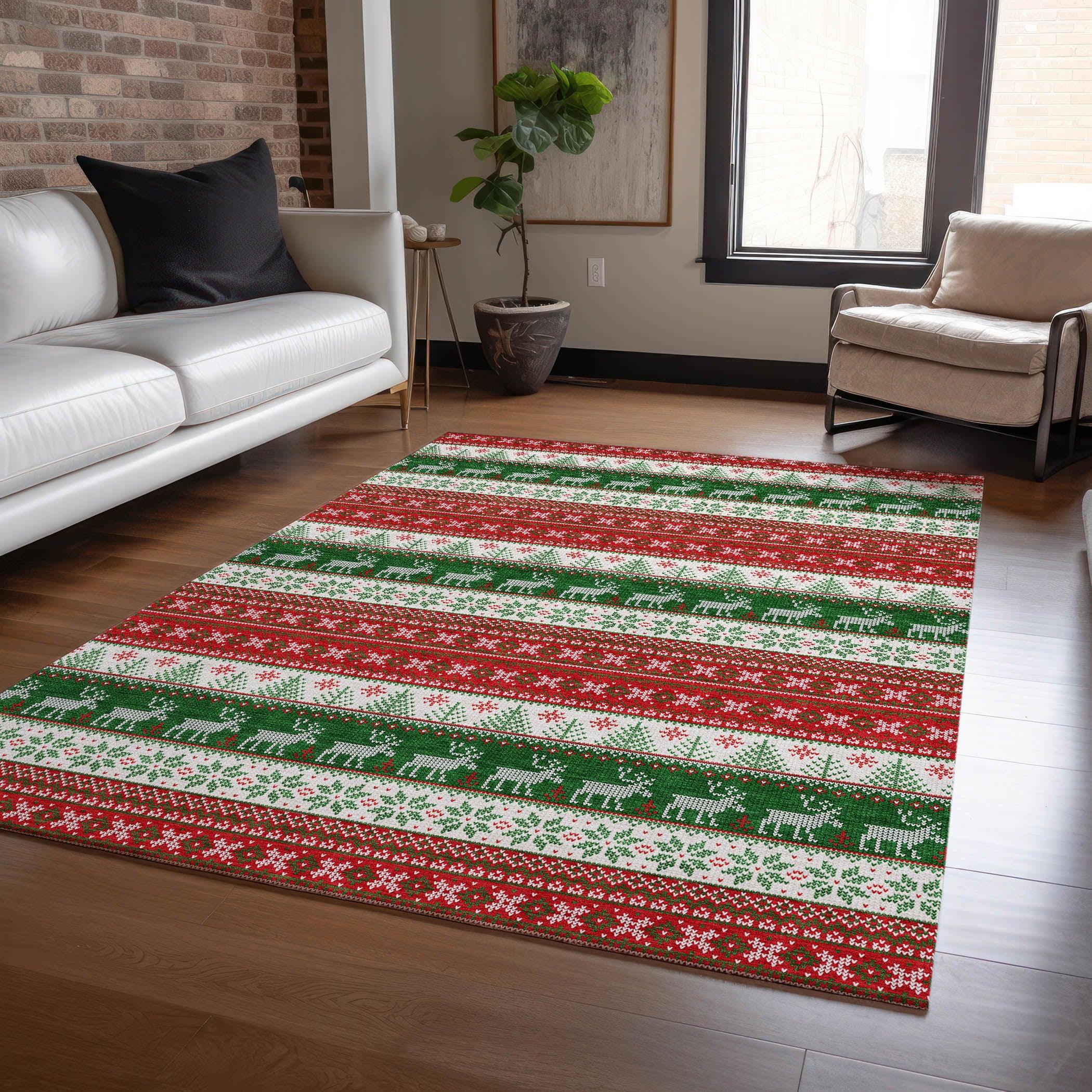 Addison Rugs Quaara Red Washable Indoor-Outdoor Rug