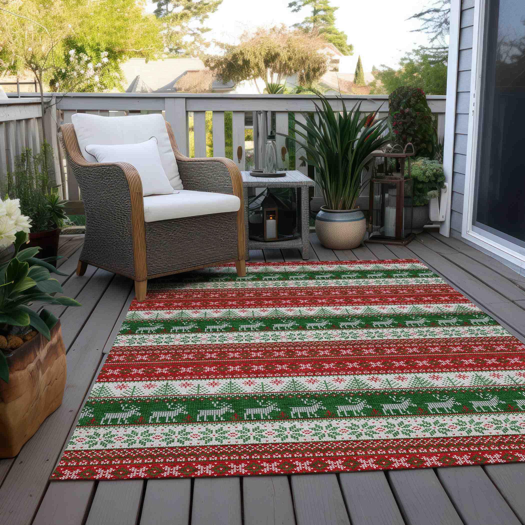 Addison Rugs Quaara Red Washable Indoor-Outdoor Rug