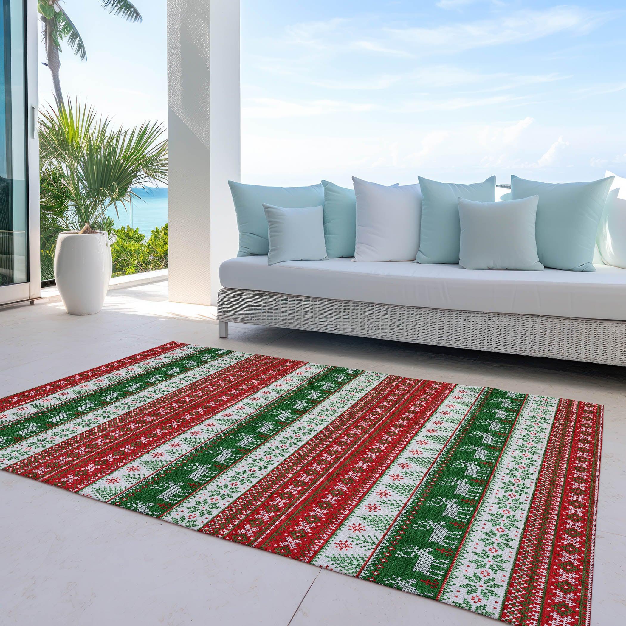 Addison Rugs Quaara Red Washable Indoor-Outdoor Rug