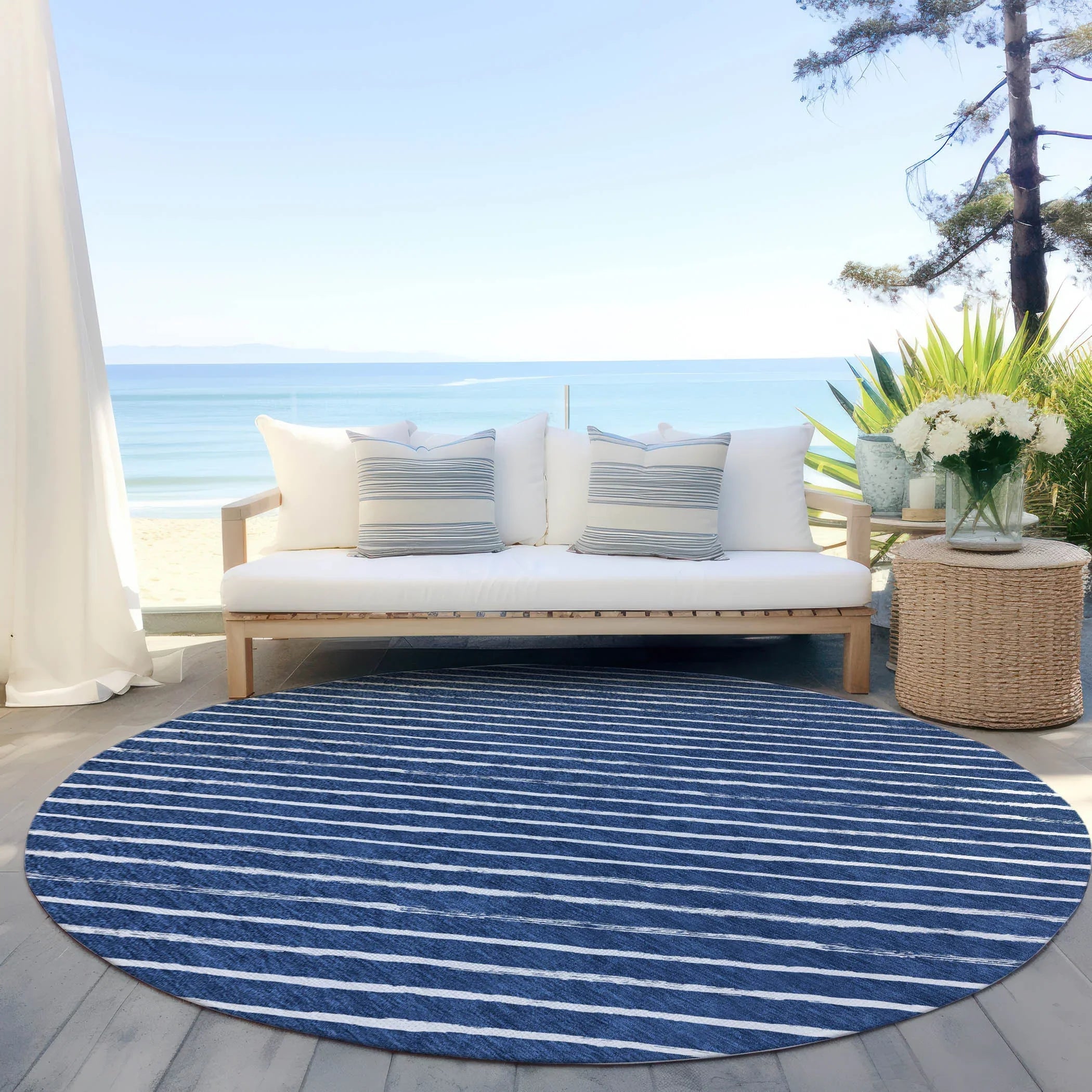 Addison Rugs Quaaris Blue Washable Indoor-Outdoor Rug