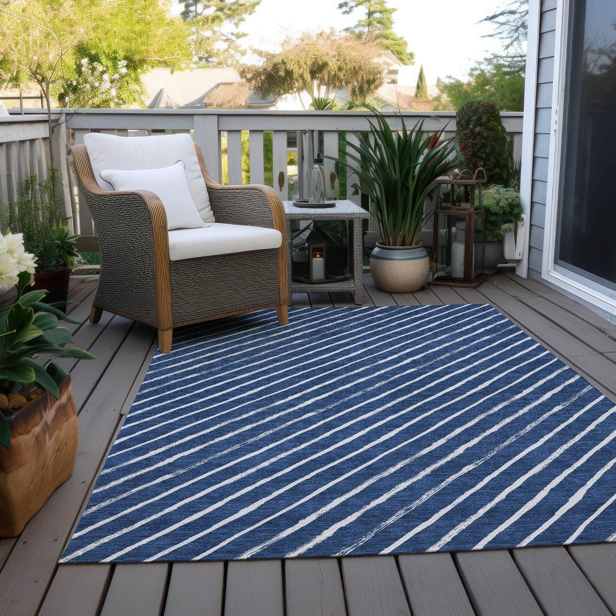 Addison Rugs Quaaris Blue Washable Indoor-Outdoor Rug