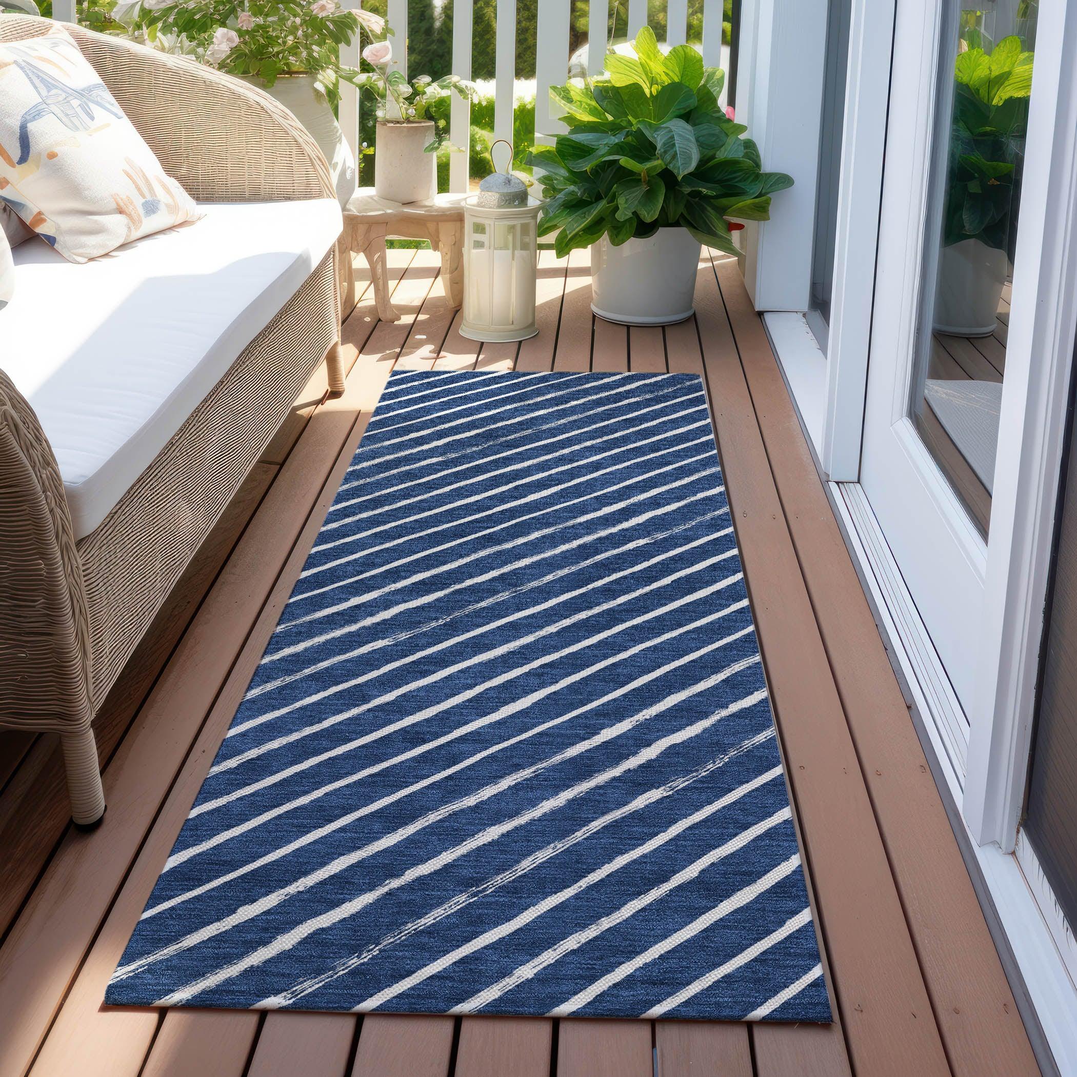 Addison Rugs Quaaris Blue Washable Indoor-Outdoor Rug