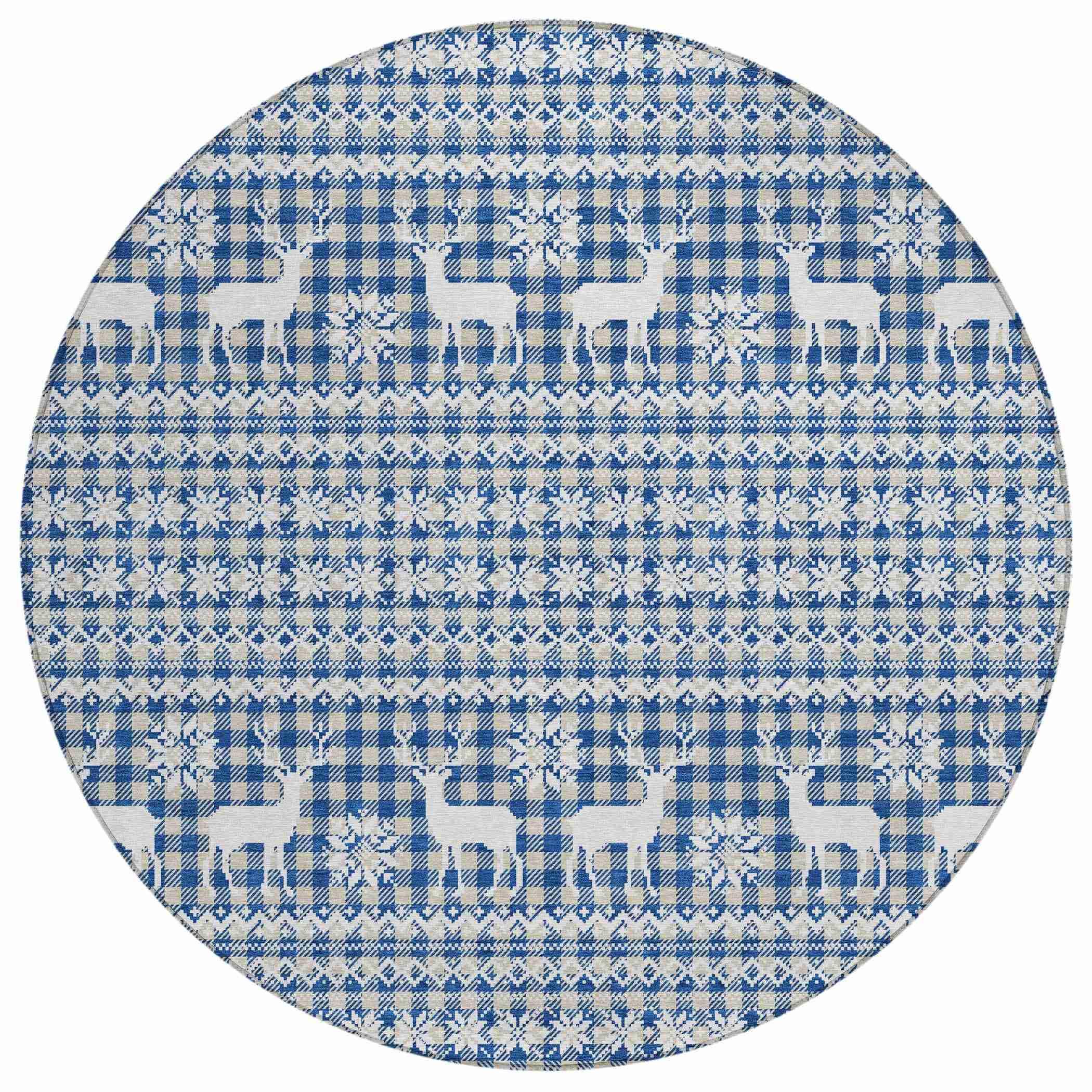 Addison Rugs Quaas Blue Washable Indoor-Outdoor Rug