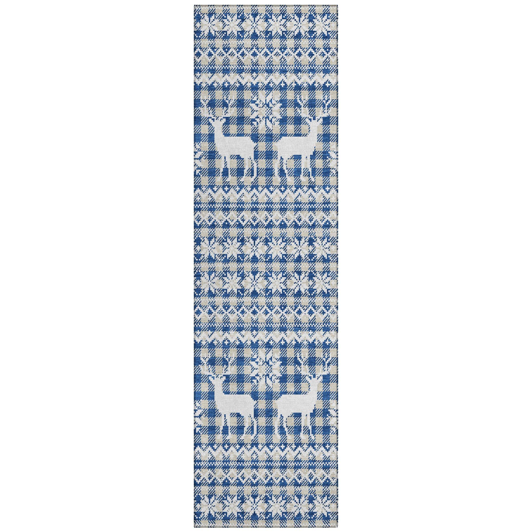 Addison Rugs Quaas Blue Washable Indoor-Outdoor Rug