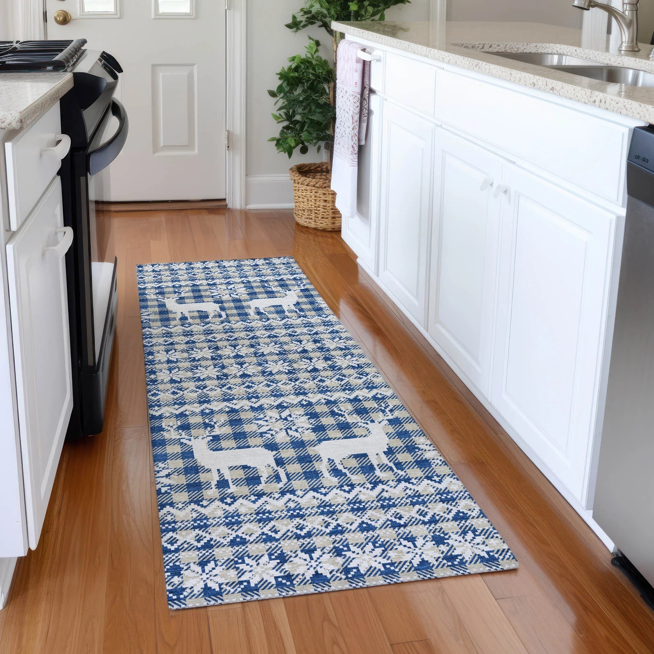 Addison Rugs Quaas Blue Washable Indoor-Outdoor Rug