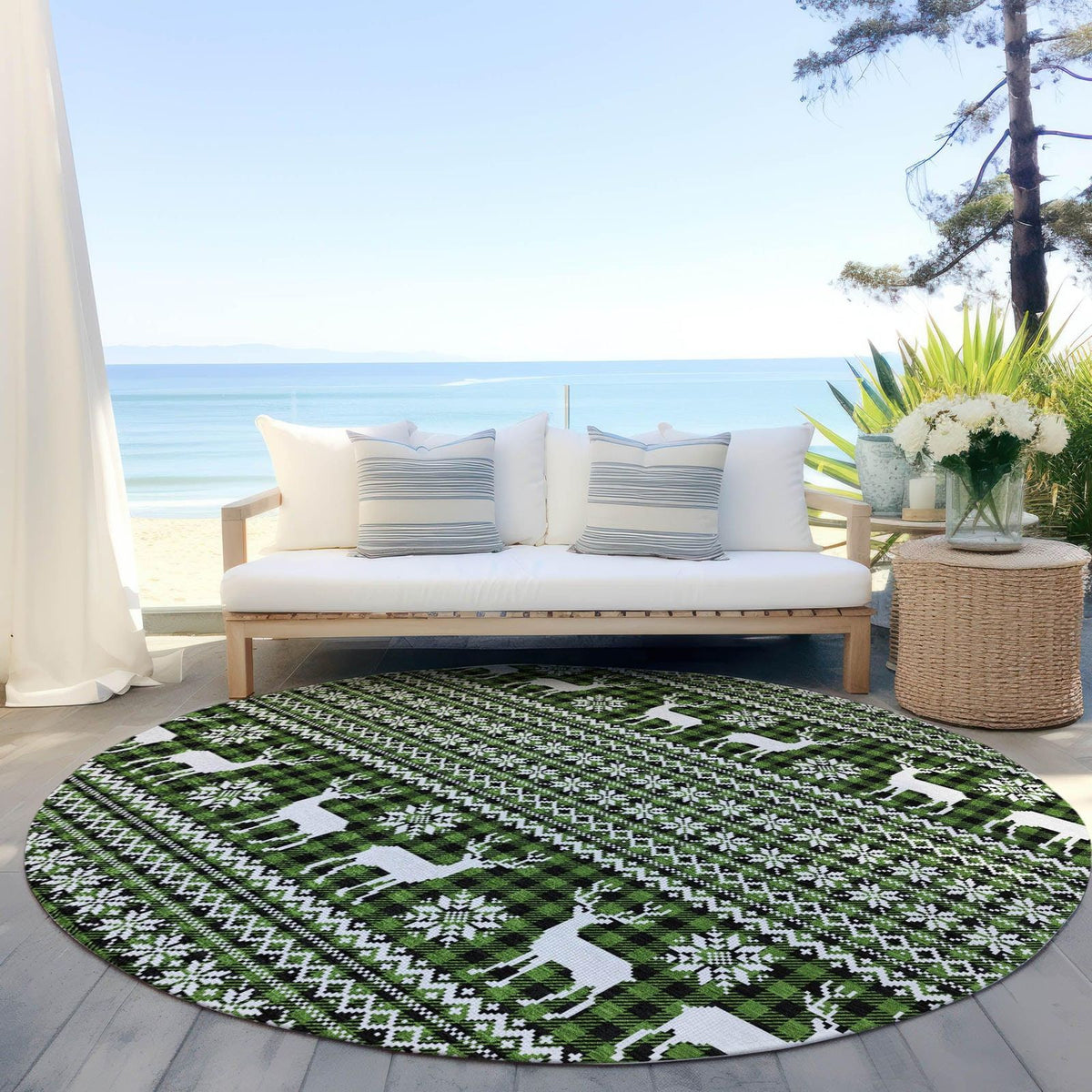 Addison Rugs Quaas Cactus Washable Indoor-Outdoor Rug