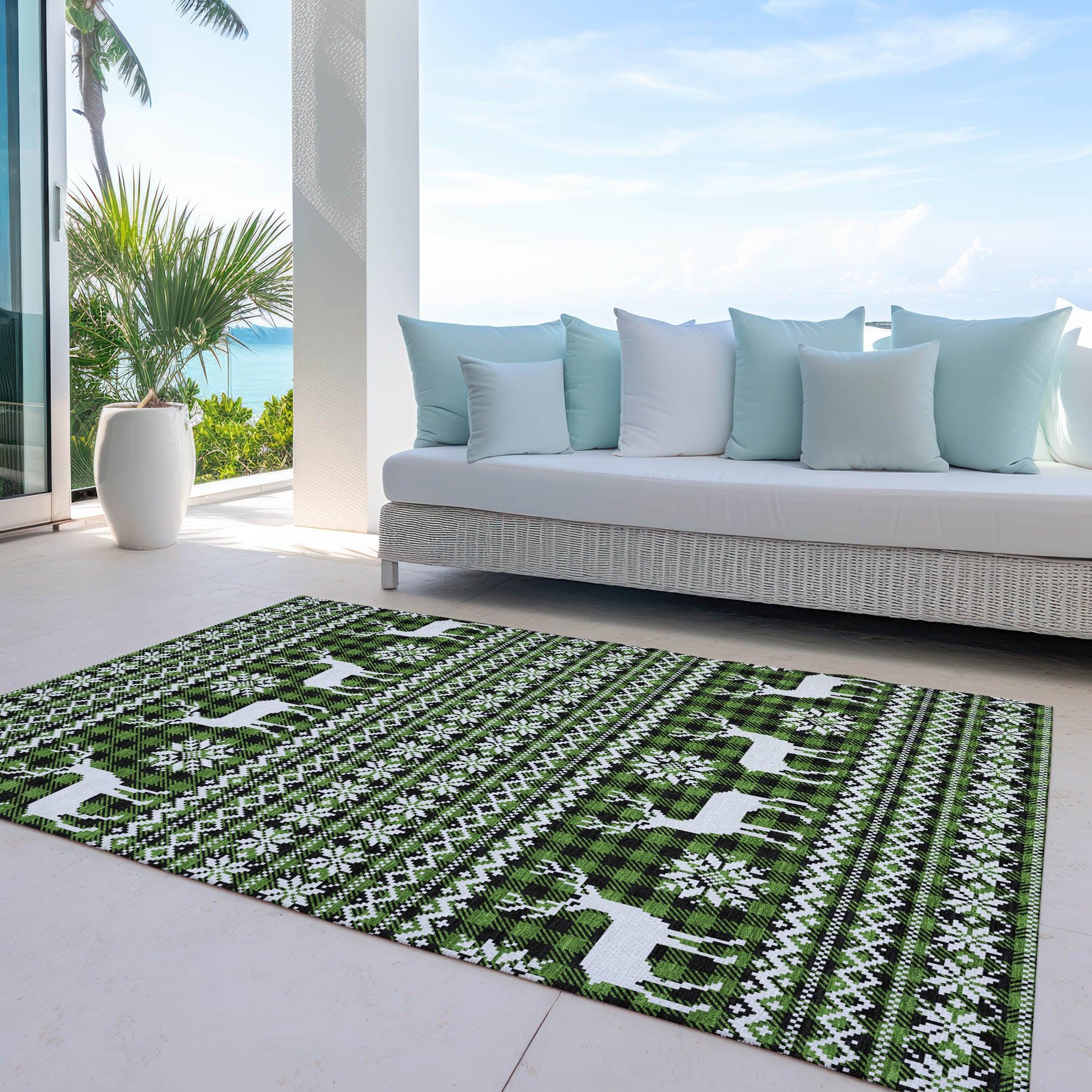 Addison Rugs Quaas Cactus Washable Indoor-Outdoor Rug