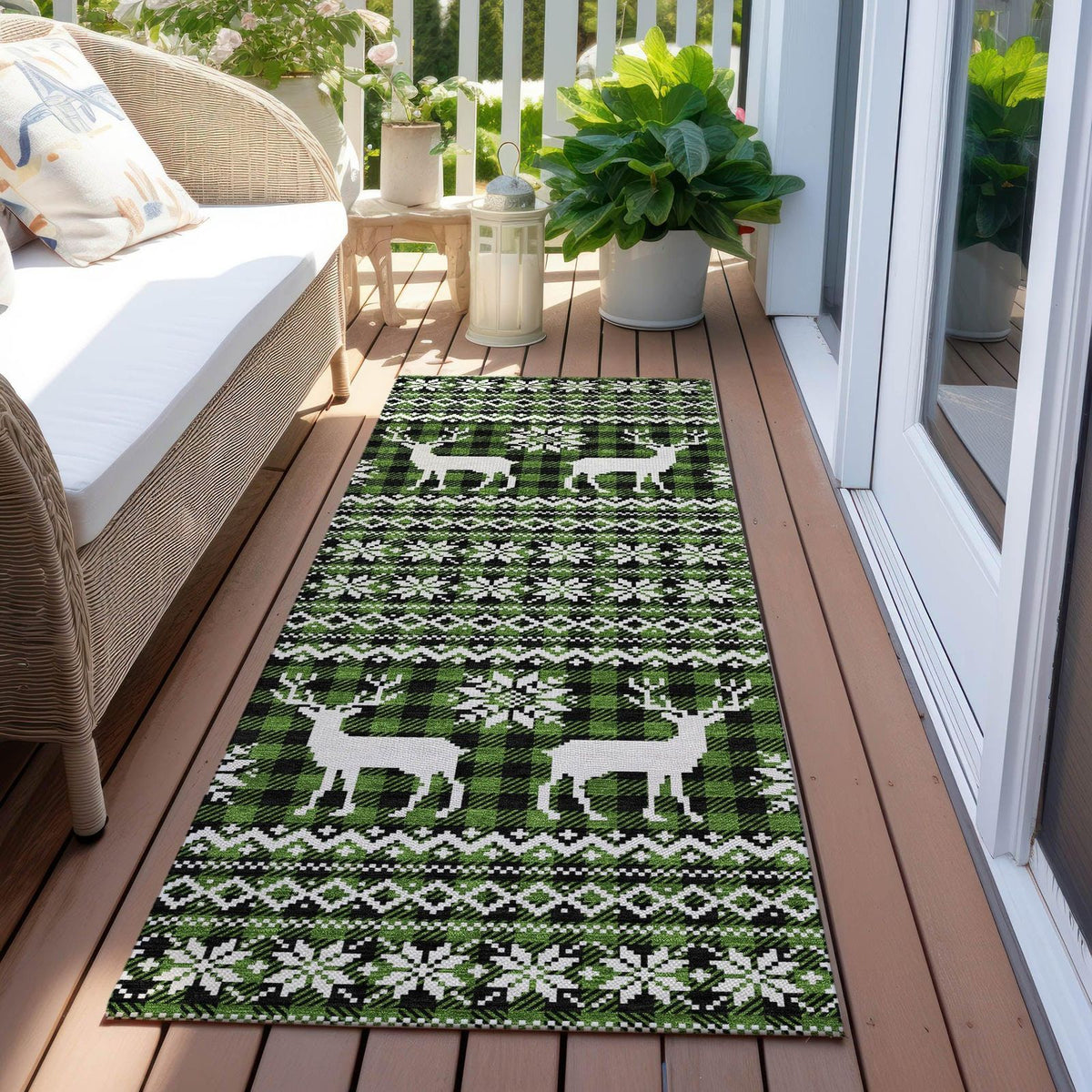 Addison Rugs Quaas Cactus Washable Indoor-Outdoor Rug