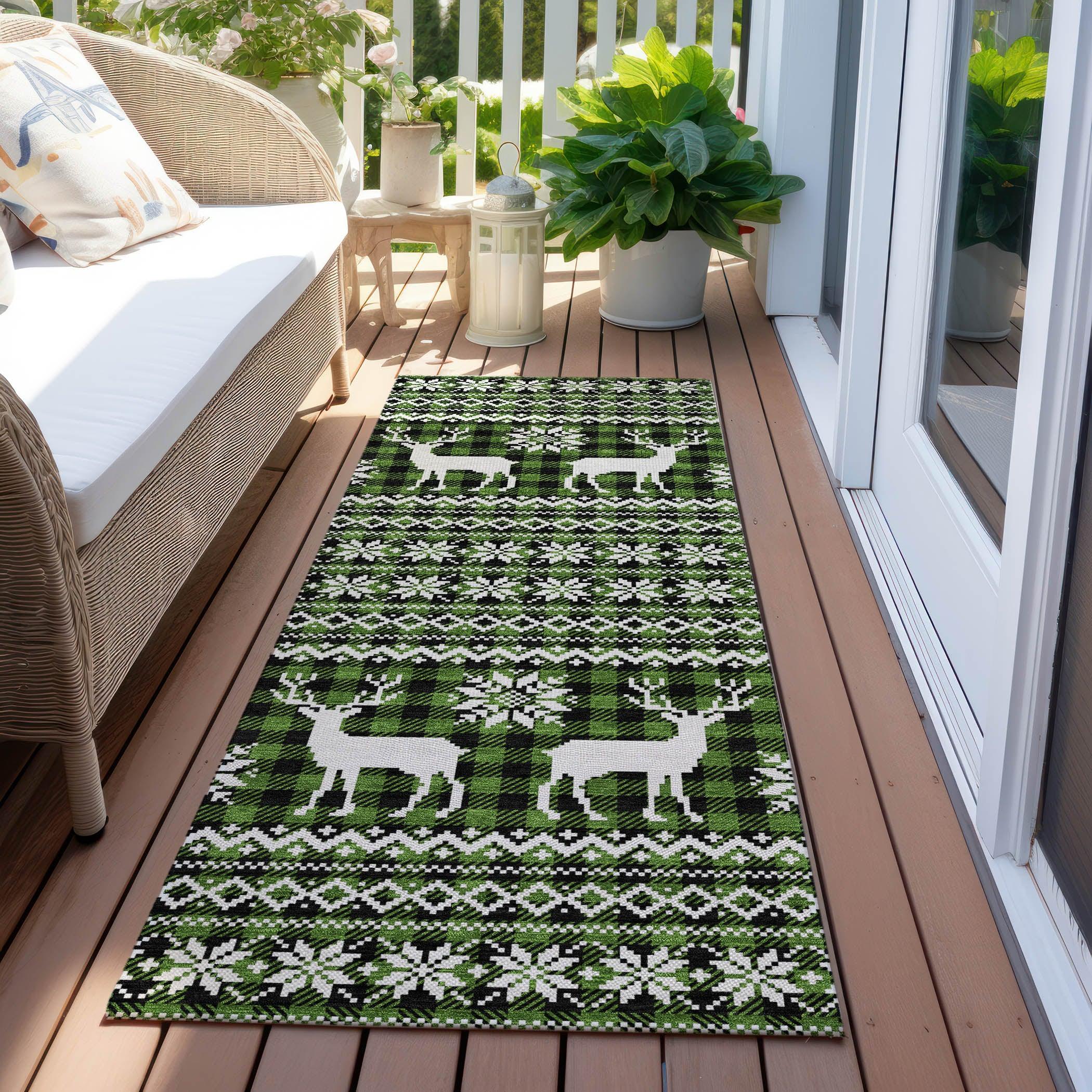 Addison Rugs Quaas Cactus Washable Indoor-Outdoor Rug