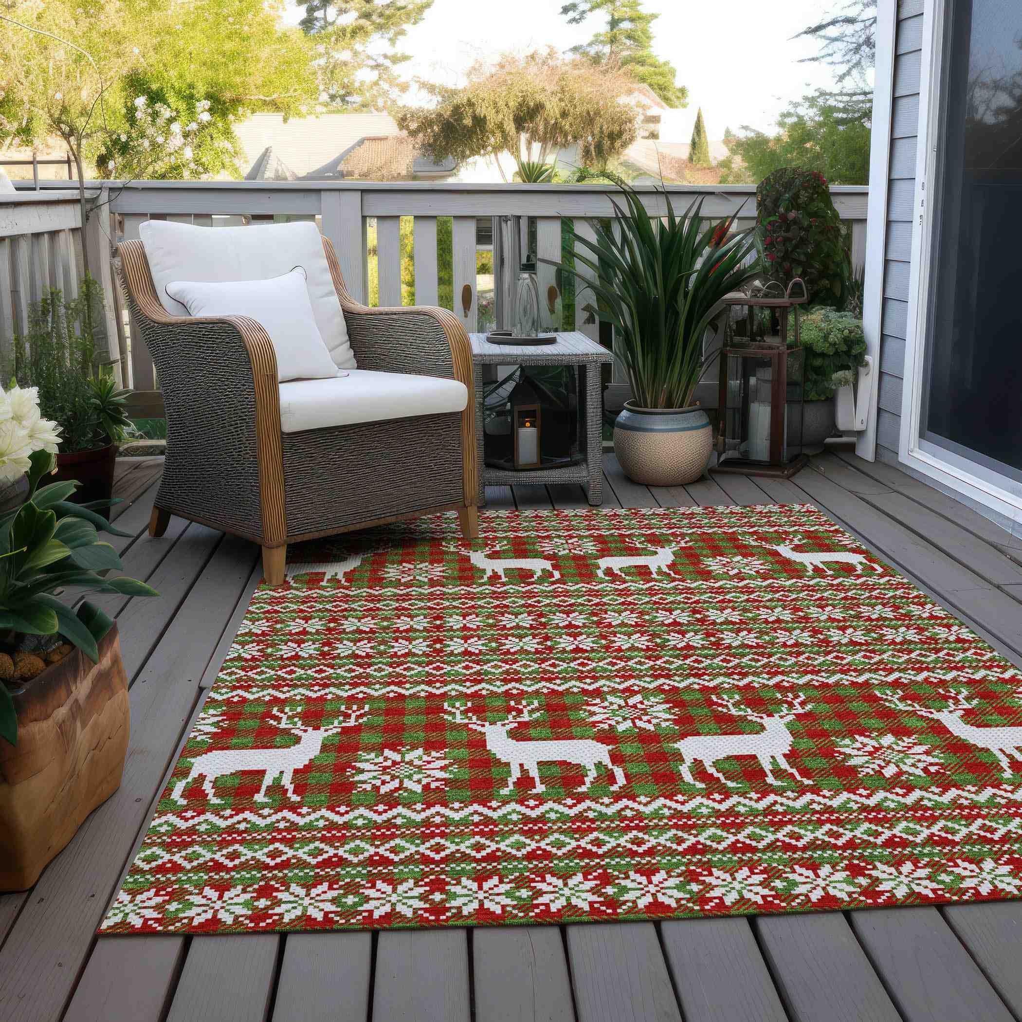 Addison Rugs Quaas Fern Washable Indoor-Outdoor Rug