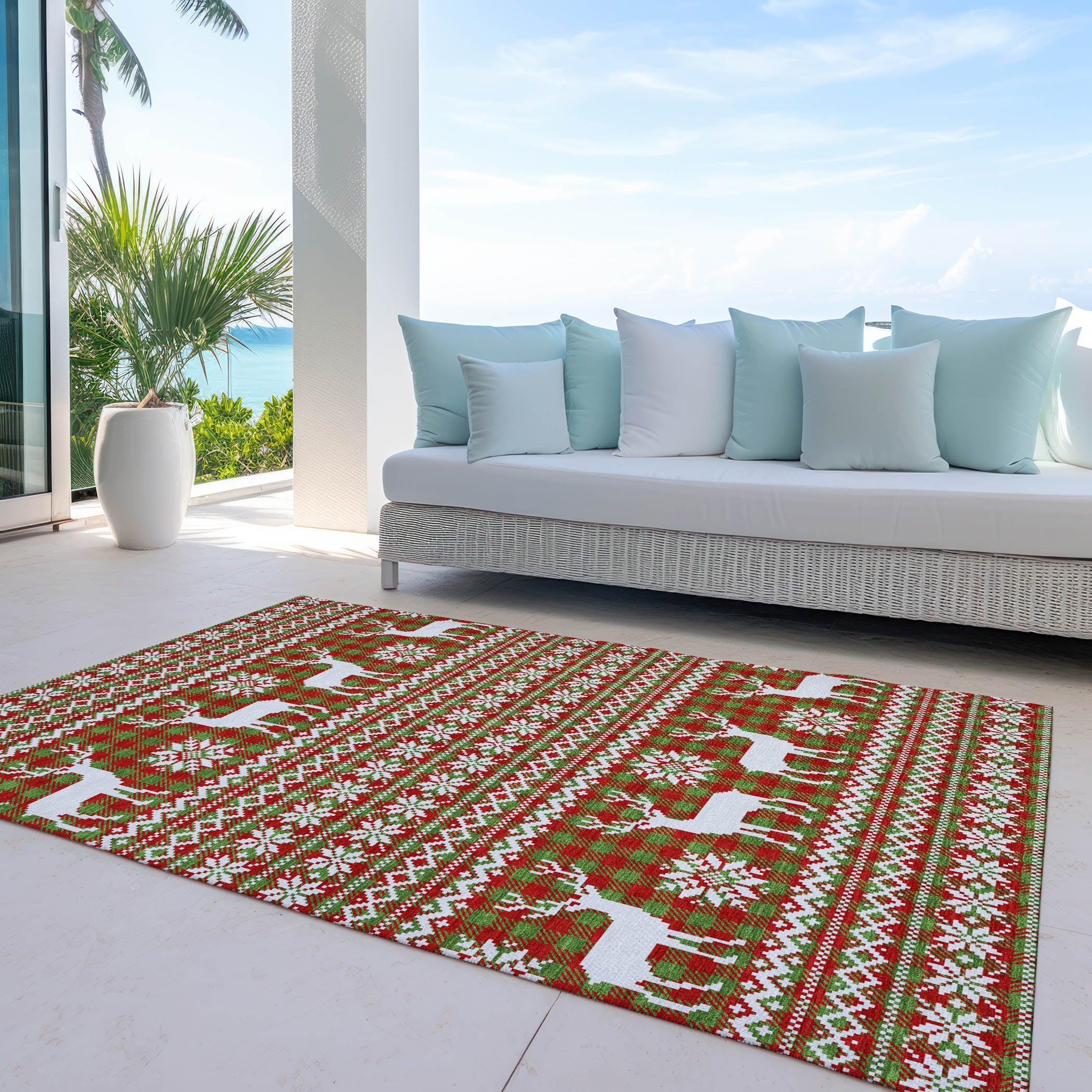 Addison Rugs Quaas Fern Washable Indoor-Outdoor Rug
