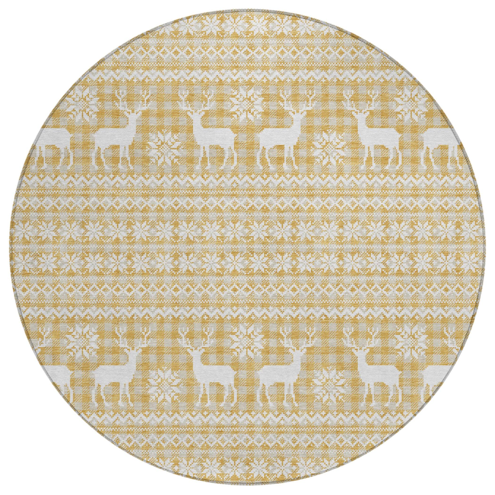 Addison Rugs Quaas Gold Washable Indoor-Outdoor Rug