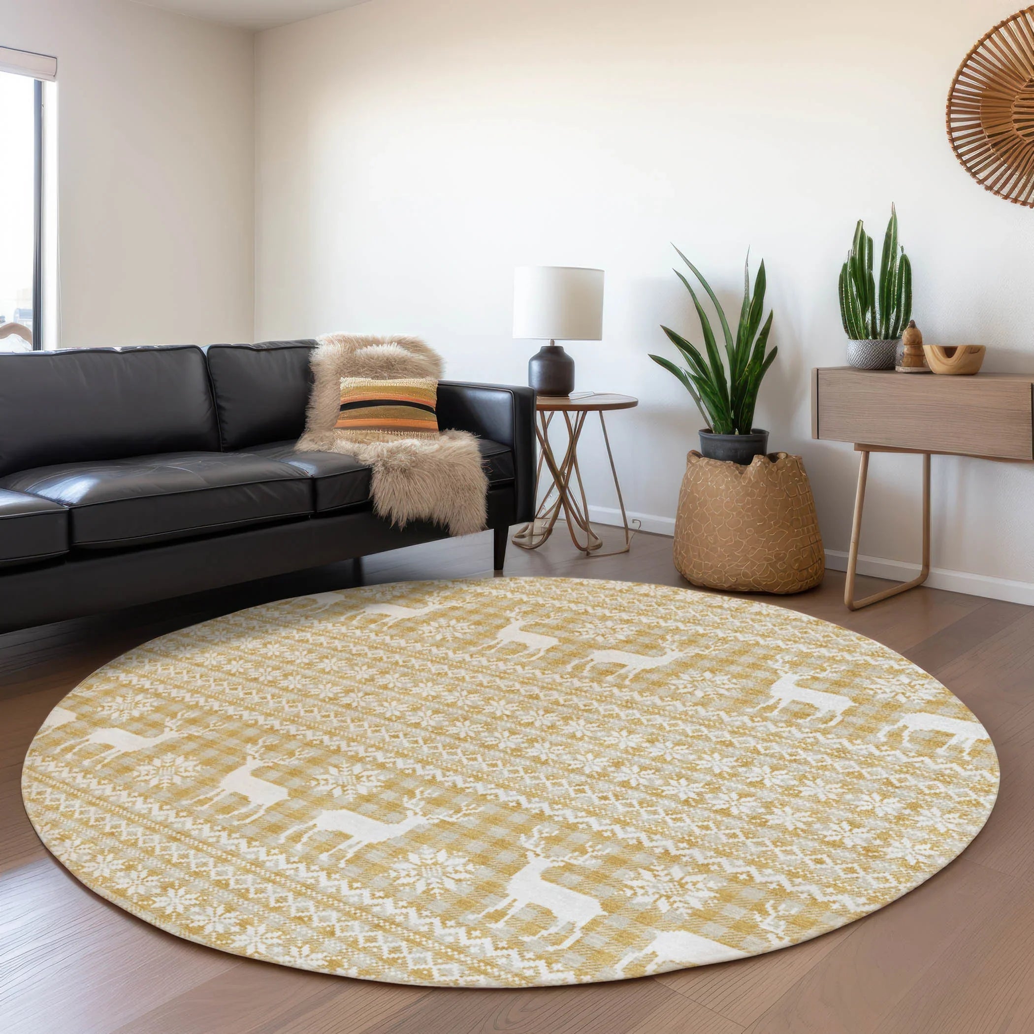 Addison Rugs Quaas Gold Washable Indoor-Outdoor Rug