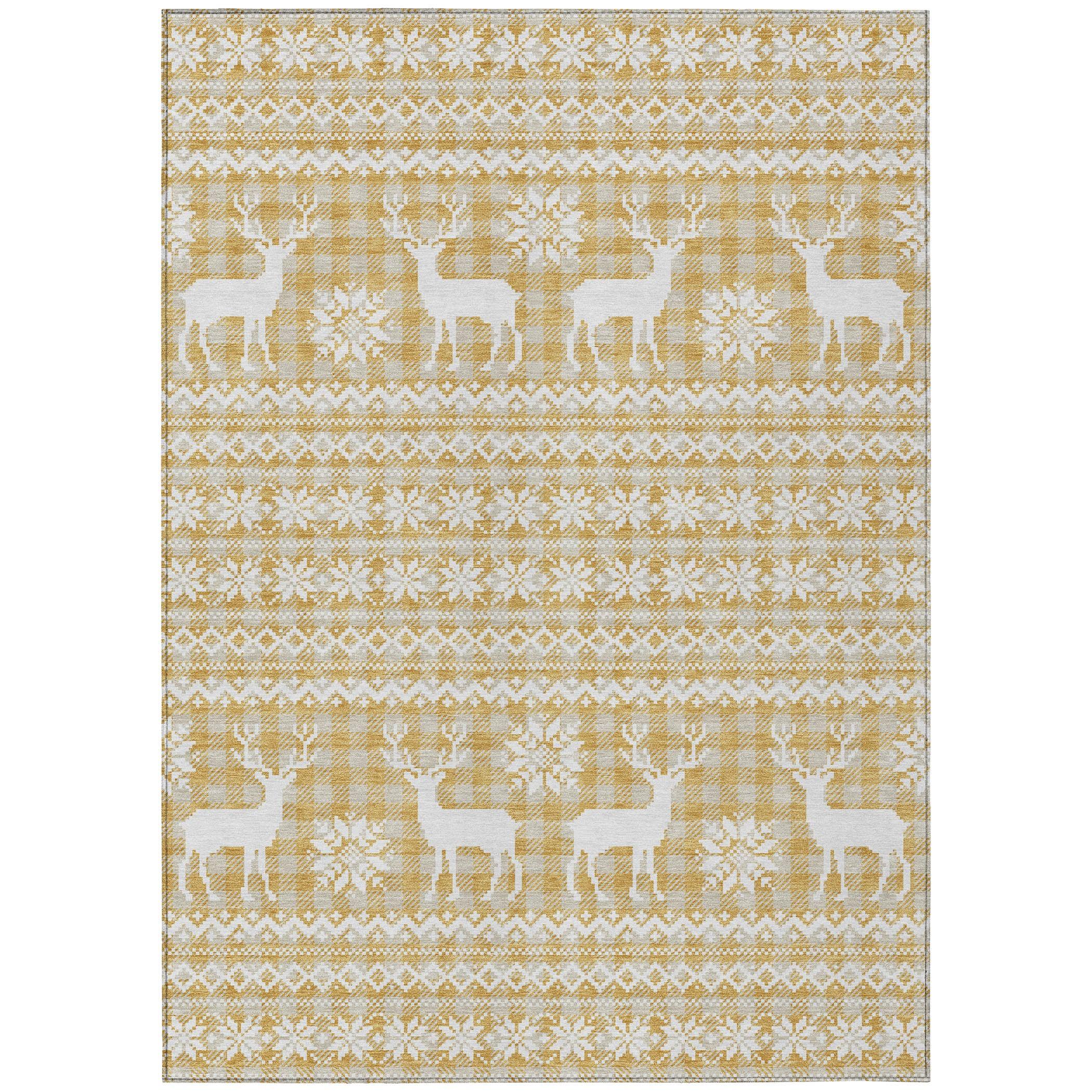 Addison Rugs Quaas Gold Washable Indoor-Outdoor Rug