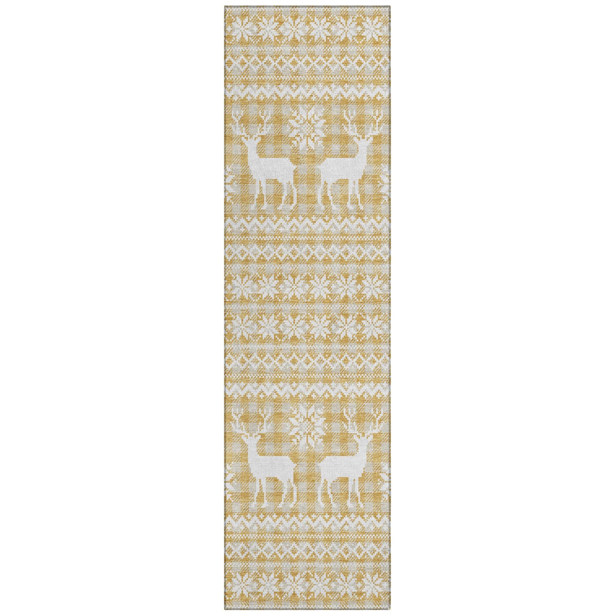 Addison Rugs Quaas Gold Washable Indoor-Outdoor Rug
