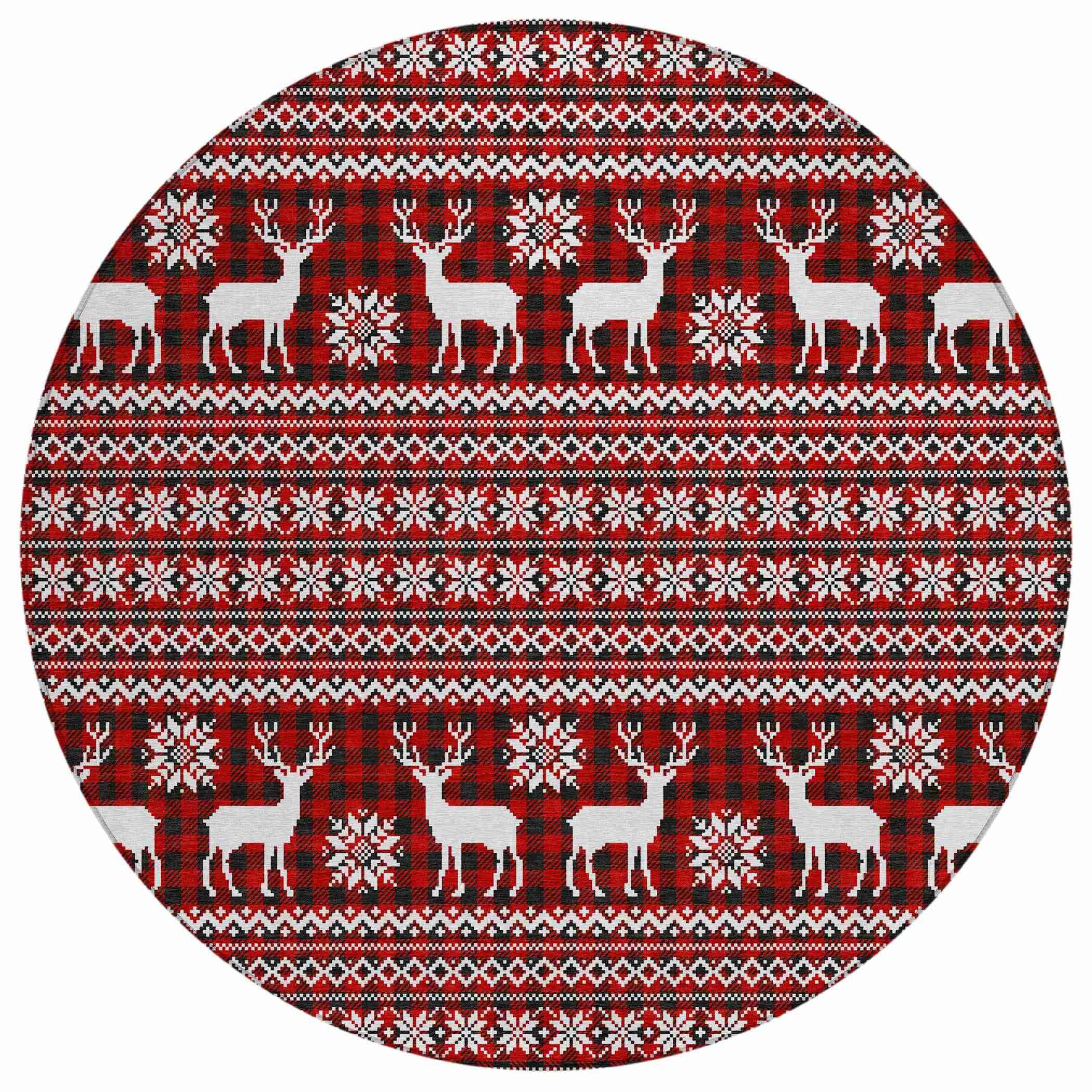 Addison Rugs Quaas Red Washable Indoor-Outdoor Rug
