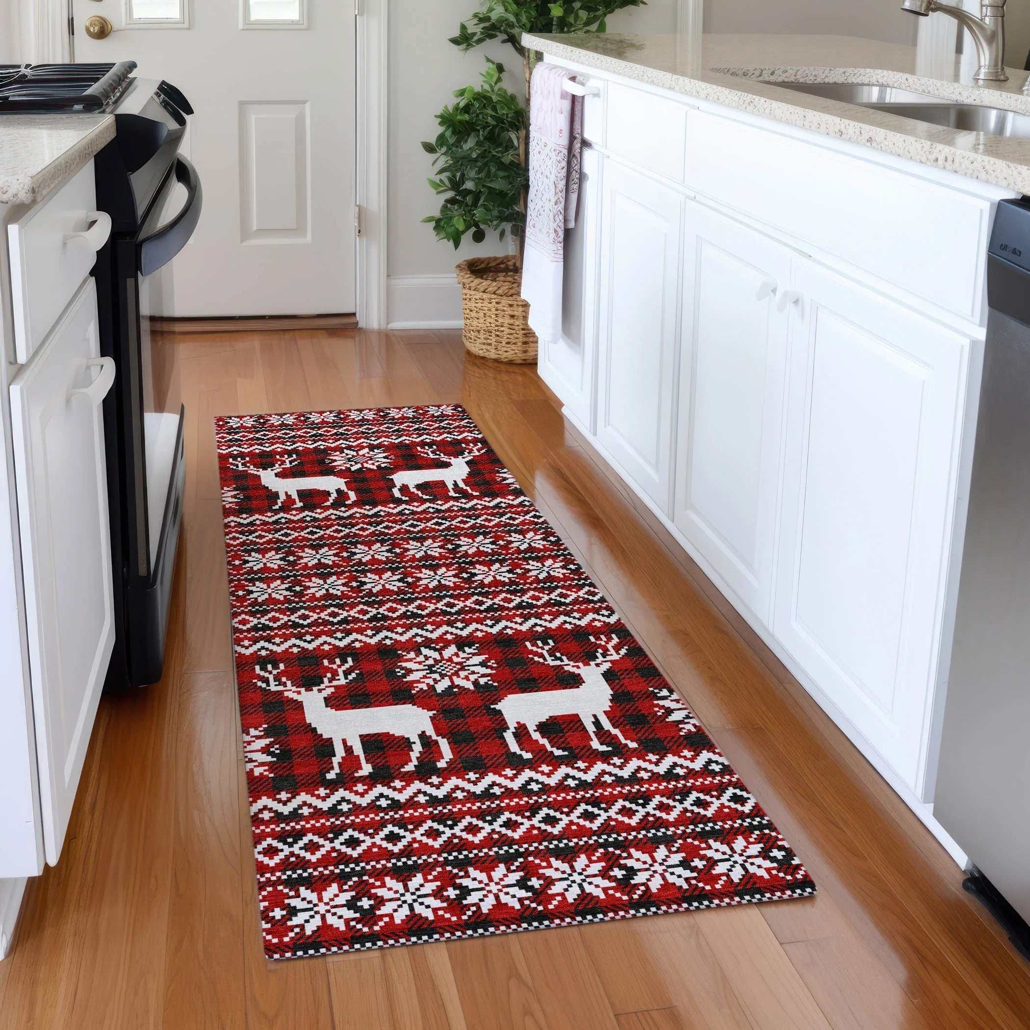 Addison Rugs Quaas Red Washable Indoor-Outdoor Rug