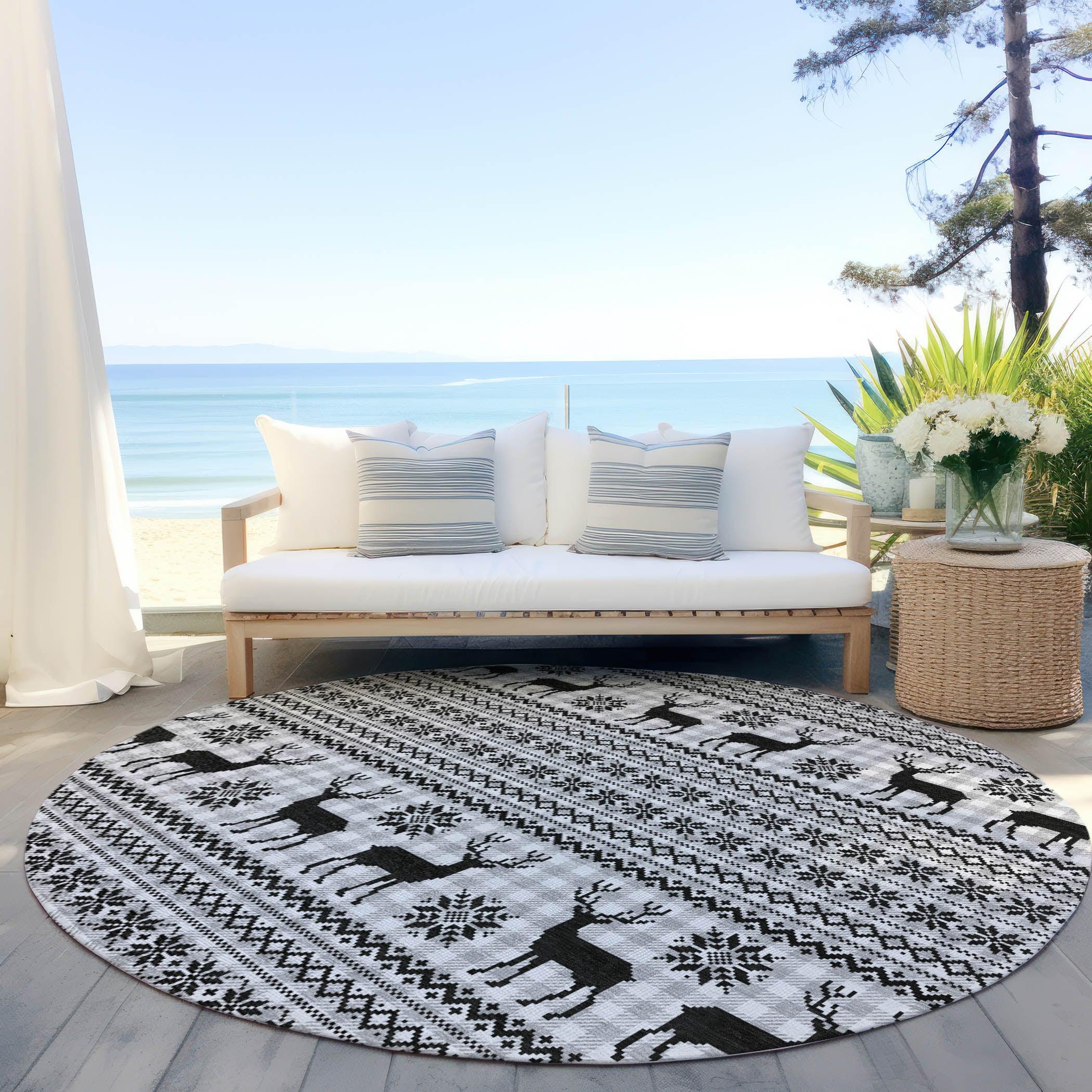 Addison Rugs Quaion Gray Washable Indoor-Outdoor Rug