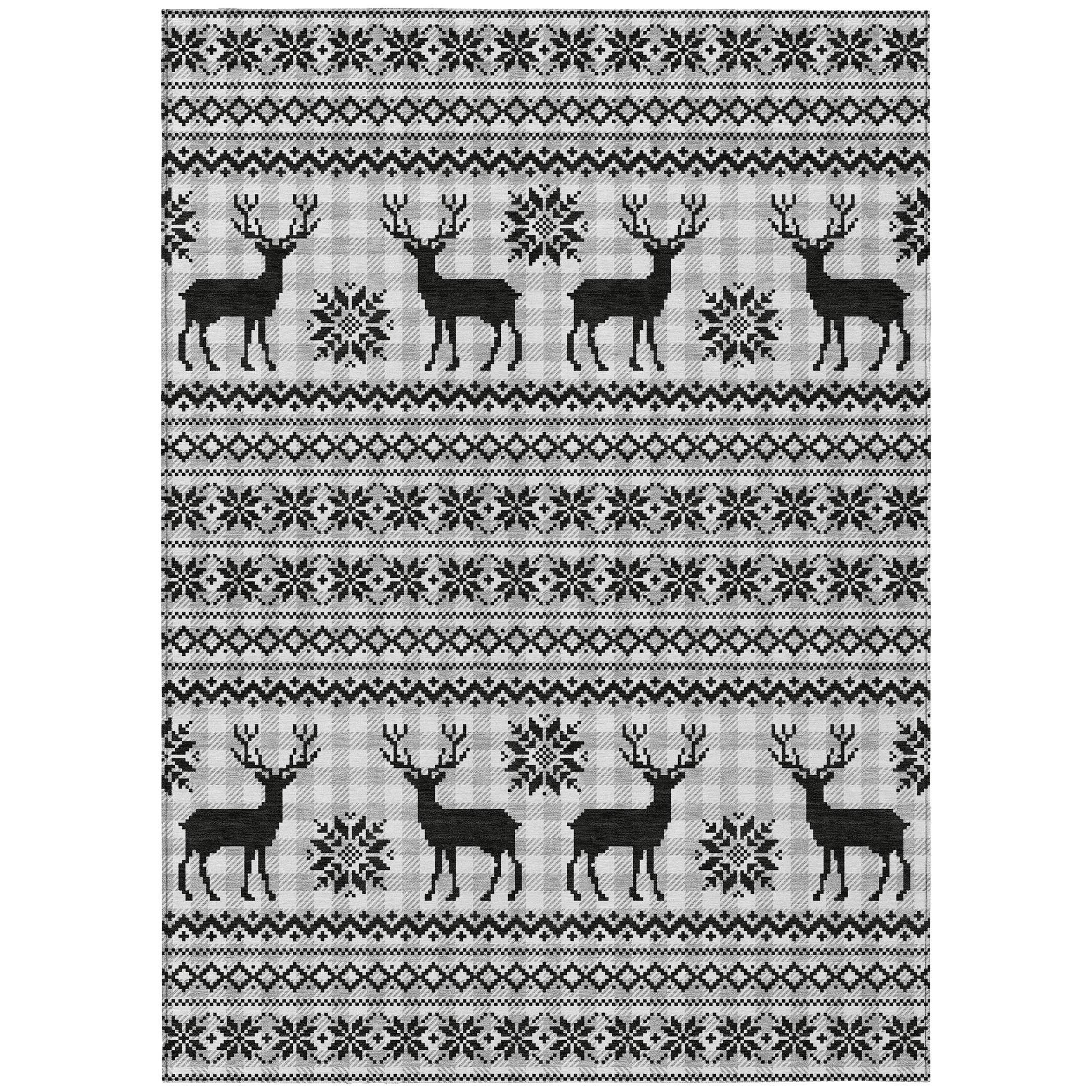 Addison Rugs Quaion Gray Washable Indoor-Outdoor Rug