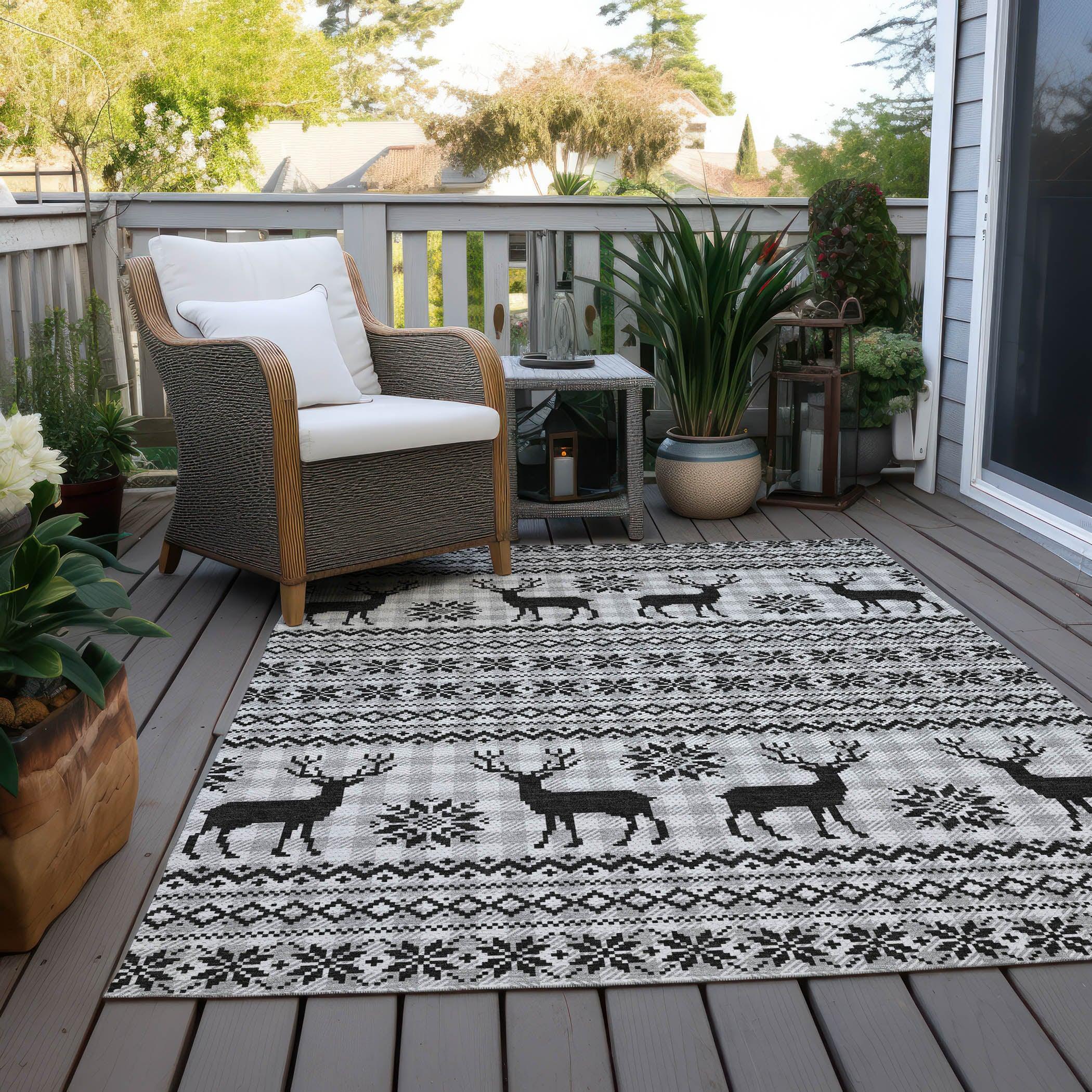 Addison Rugs Quaion Gray Washable Indoor-Outdoor Rug