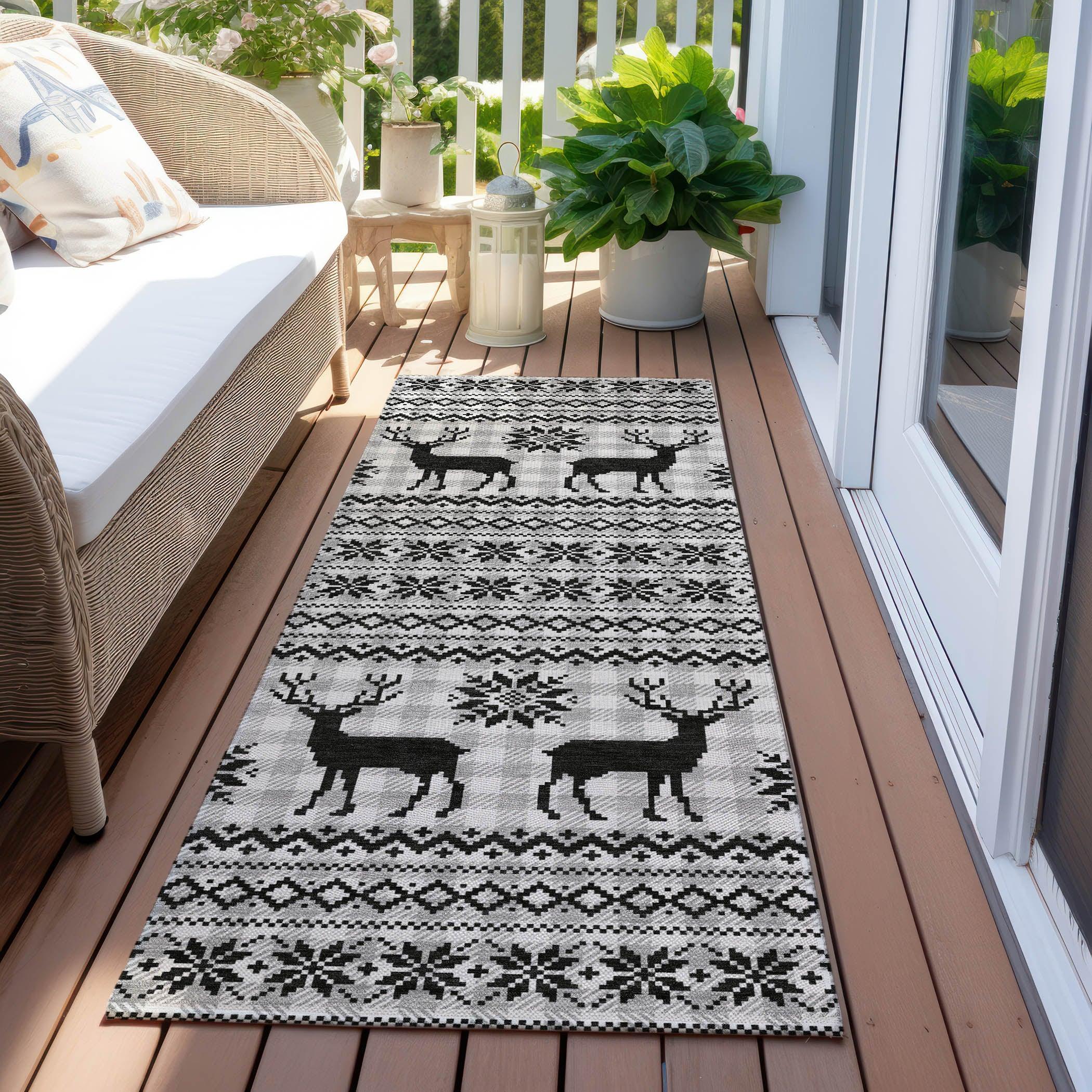 Addison Rugs Quaion Gray Washable Indoor-Outdoor Rug