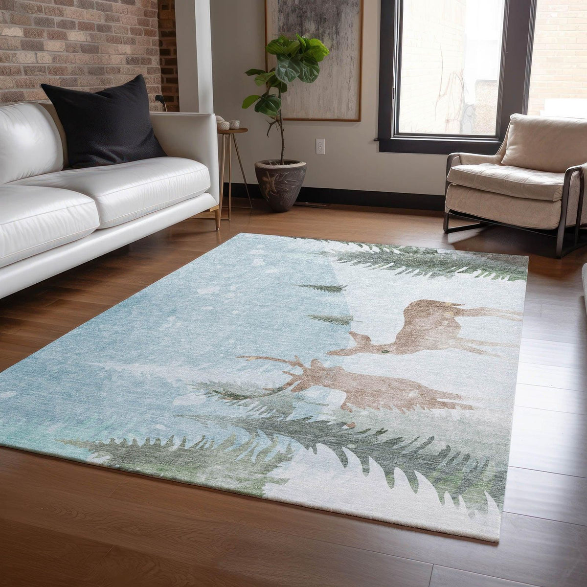 Addison Rugs Quaira Blue Washable Indoor-Outdoor Rug