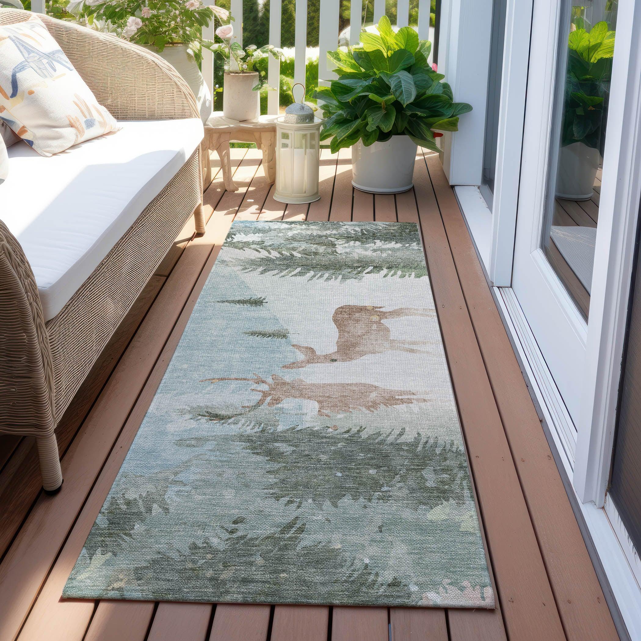 Addison Rugs Quaira Blue Washable Indoor-Outdoor Rug