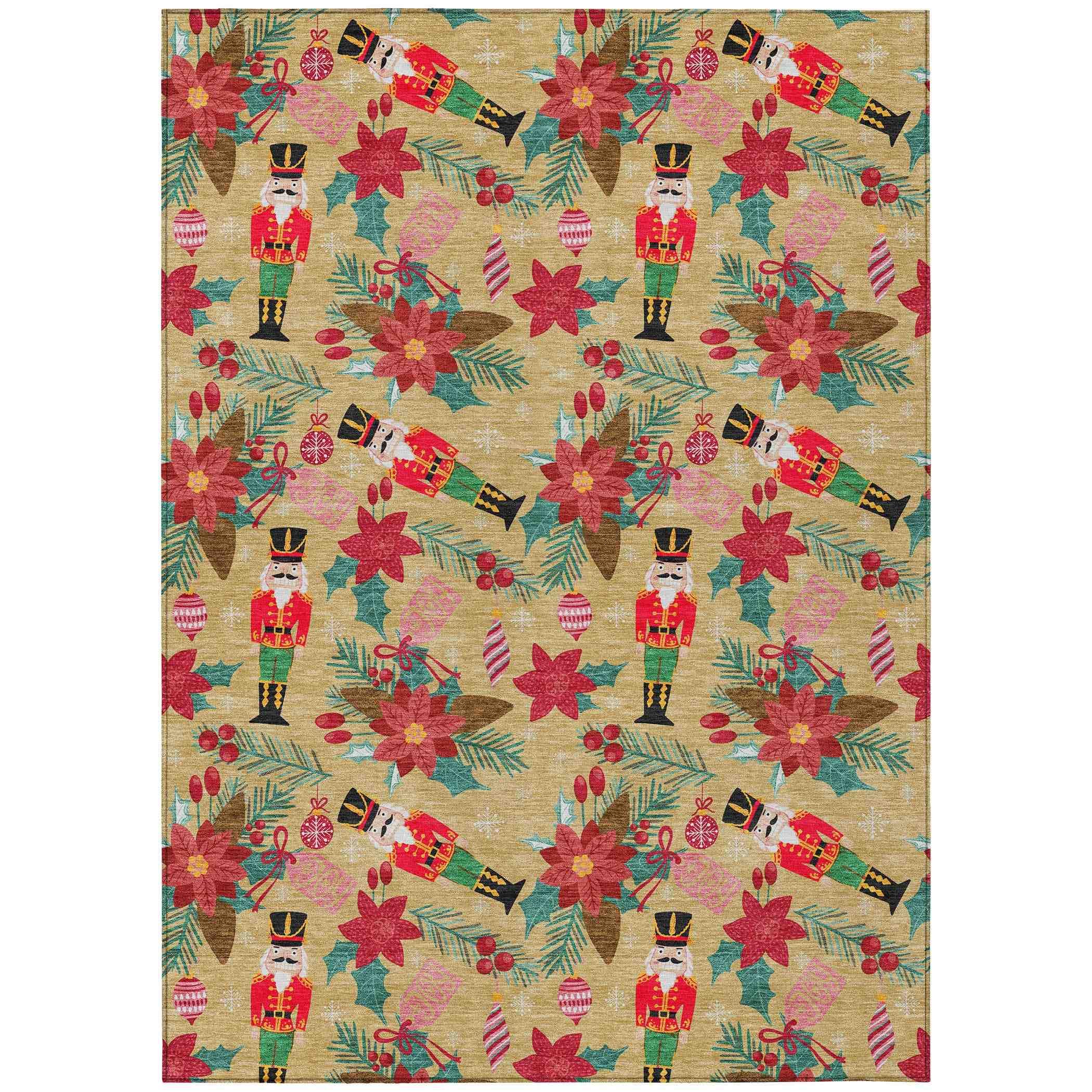 Addison Rugs Quaius Gold Washable Indoor-Outdoor Rug