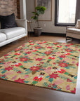 Addison Rugs Quaius Gold Washable Indoor-Outdoor Rug