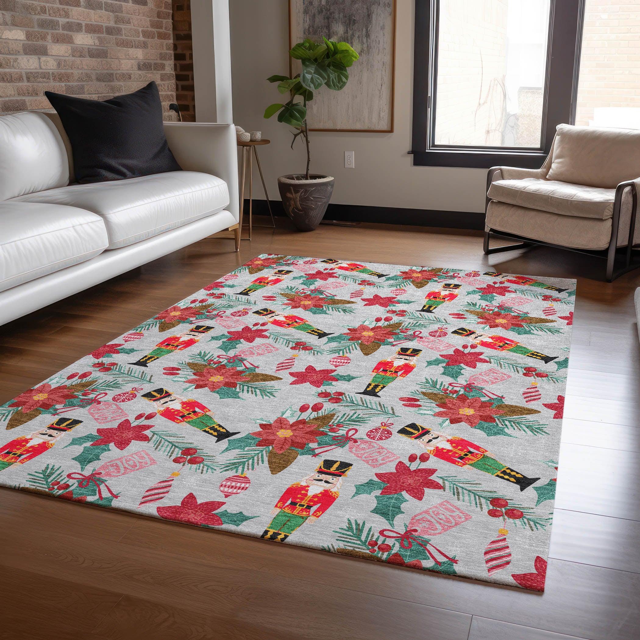 Addison Rugs Quaius Gray Washable Indoor-Outdoor Rug