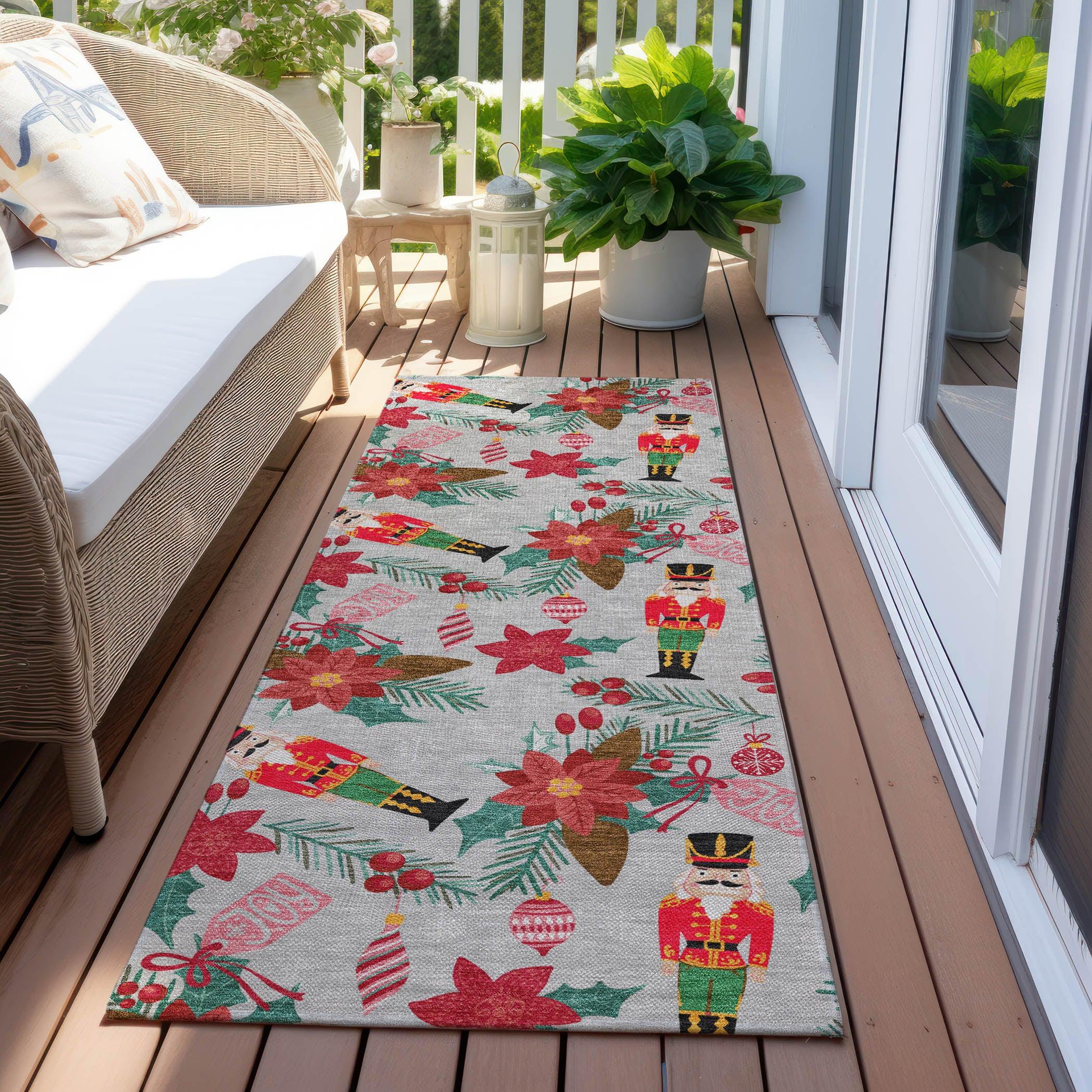 Addison Rugs Quaius Gray Washable Indoor-Outdoor Rug