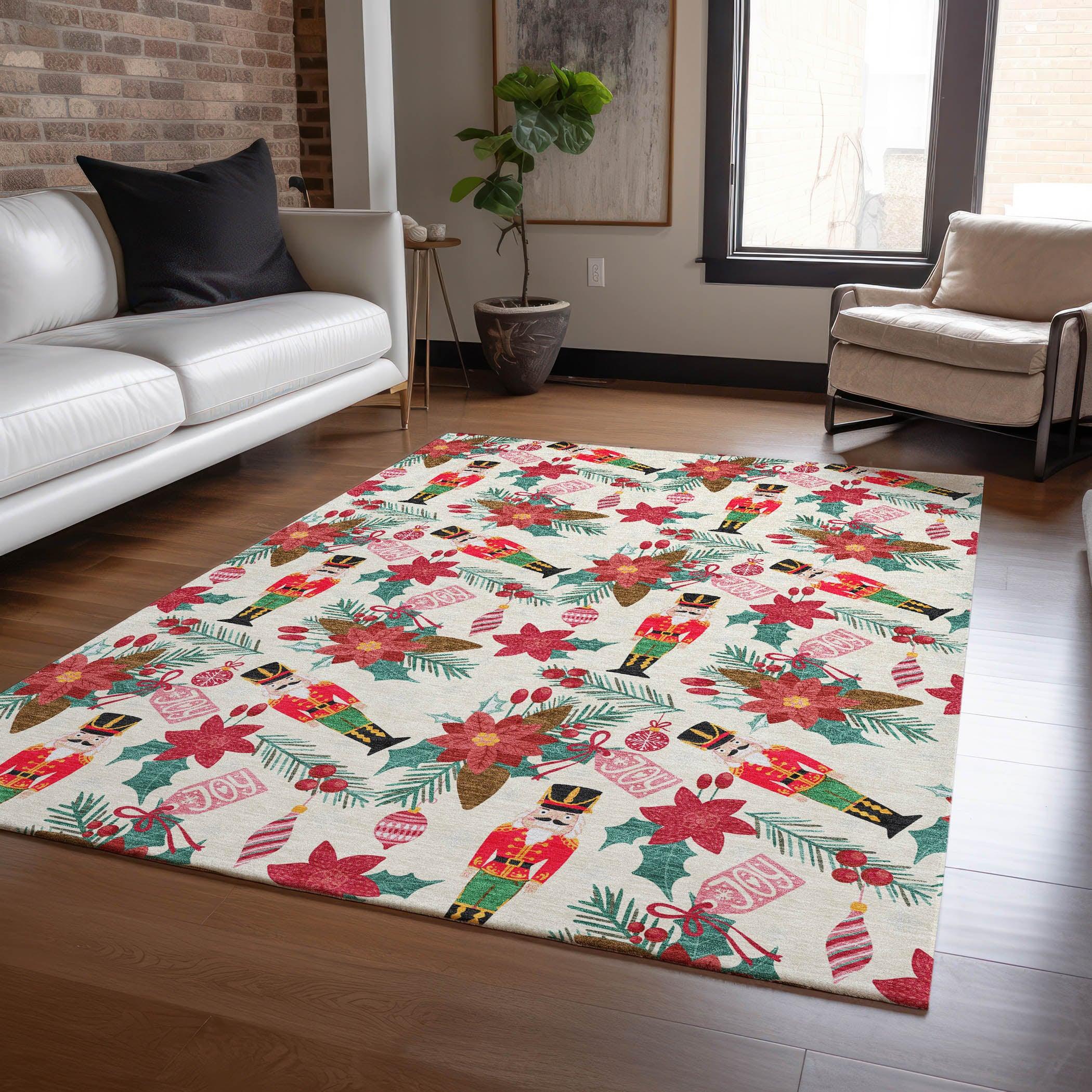 Addison Rugs Quaius Ivory Washable Indoor-Outdoor Rug