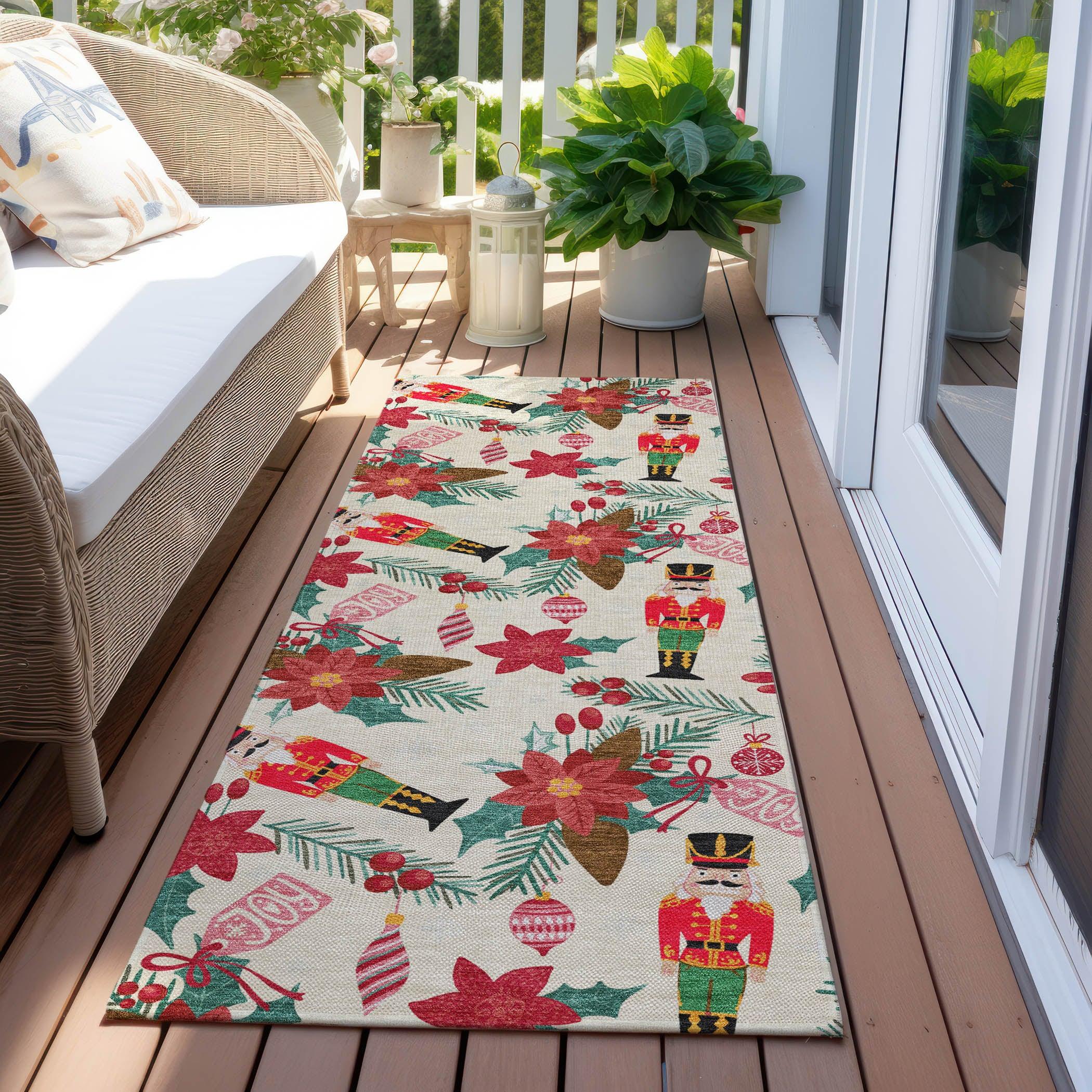 Addison Rugs Quaius Ivory Washable Indoor-Outdoor Rug