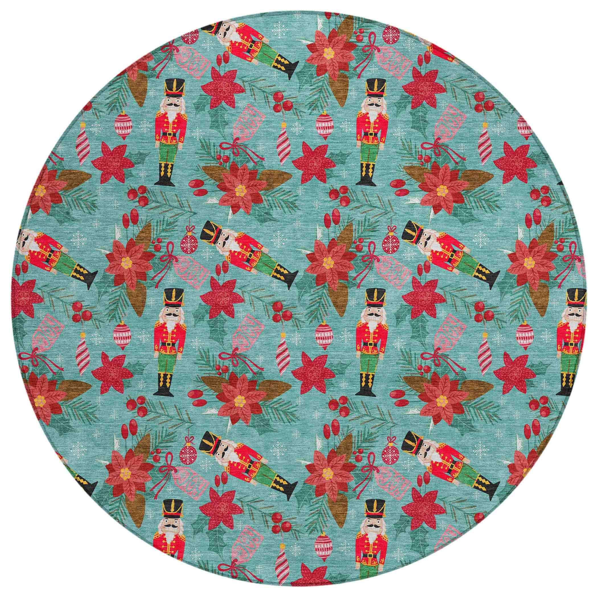 Addison Rugs Quaius Teal Washable Indoor-Outdoor Rug