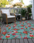 Addison Rugs Quaius Teal Washable Indoor-Outdoor Rug