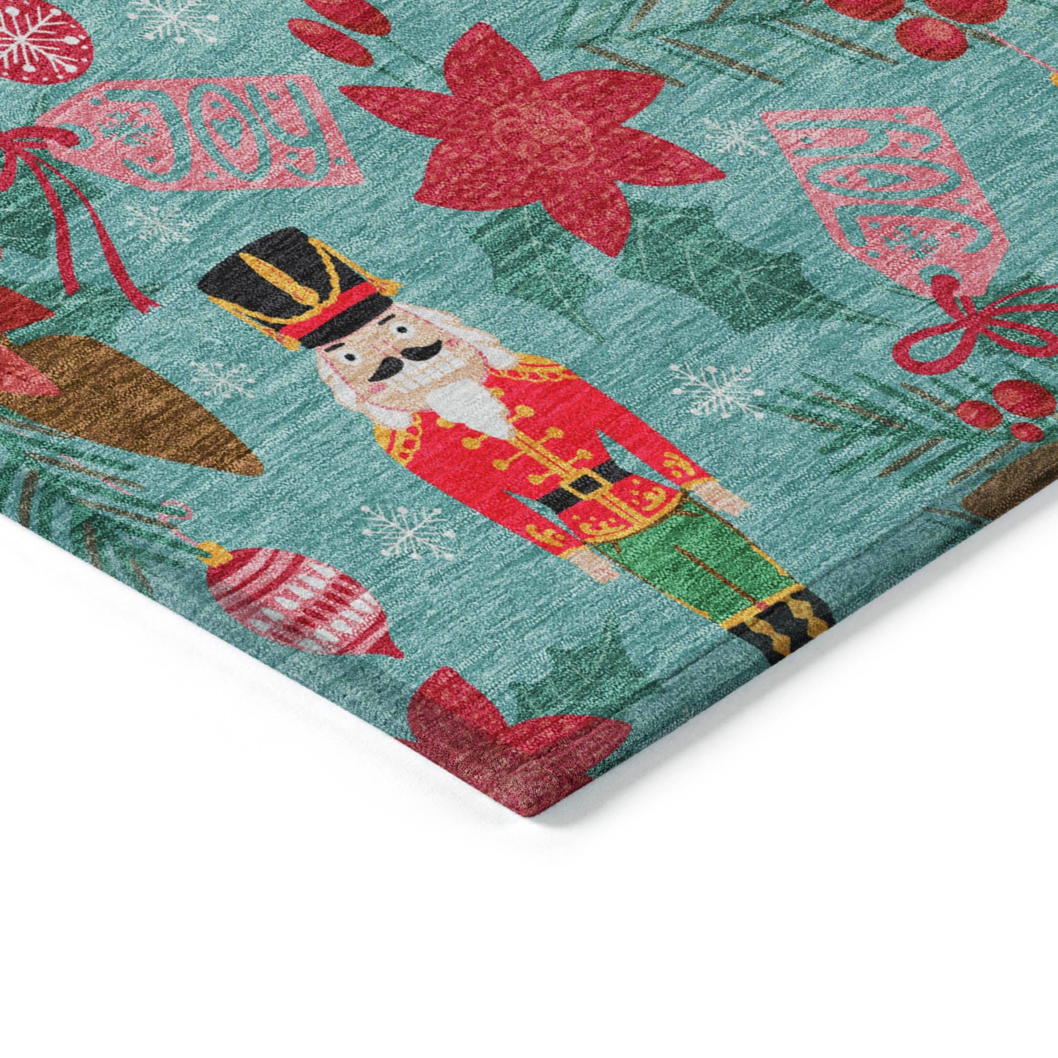Addison Rugs Quaius Teal Washable Indoor-Outdoor Rug