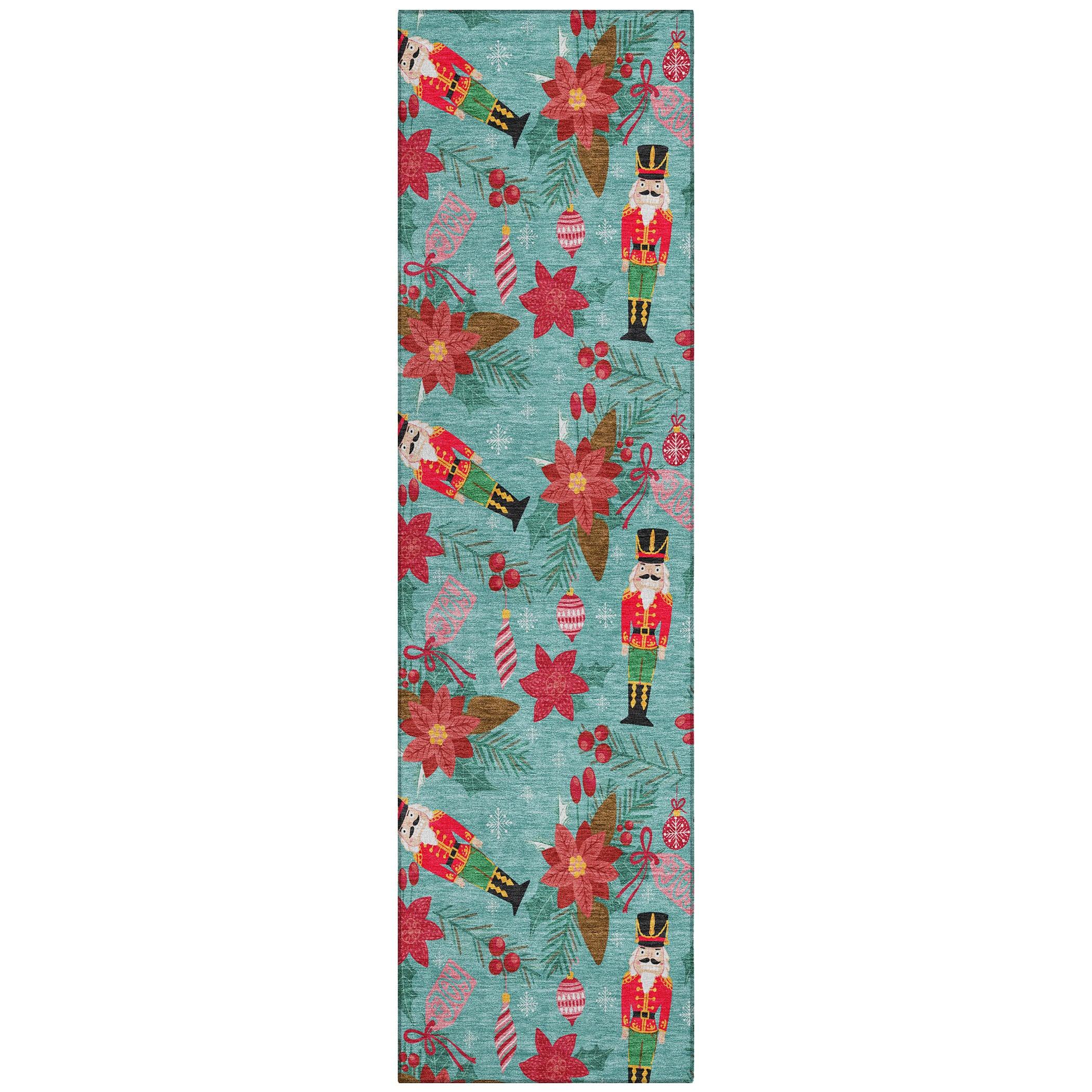 Addison Rugs Quaius Teal Washable Indoor-Outdoor Rug