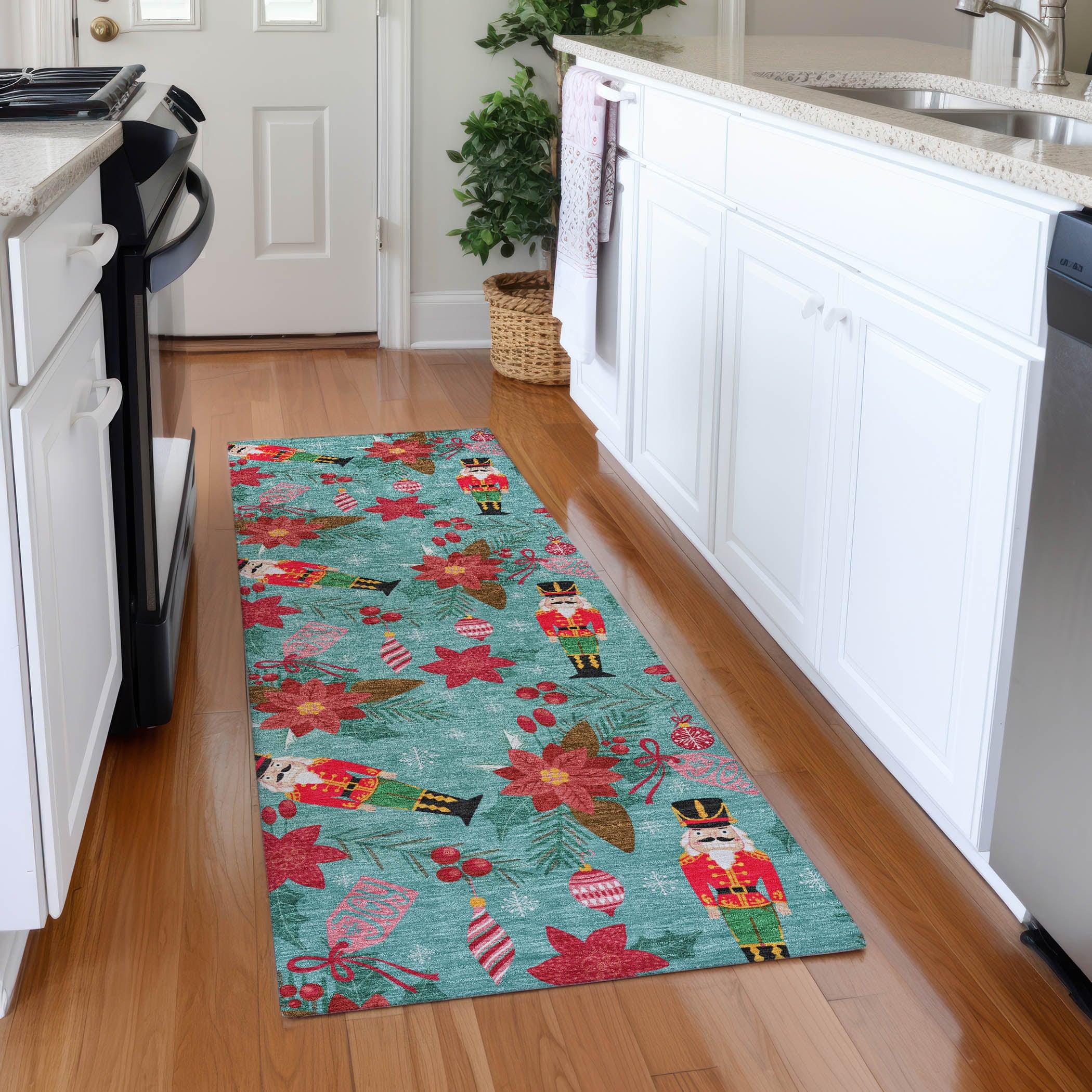Addison Rugs Quaius Teal Washable Indoor-Outdoor Rug