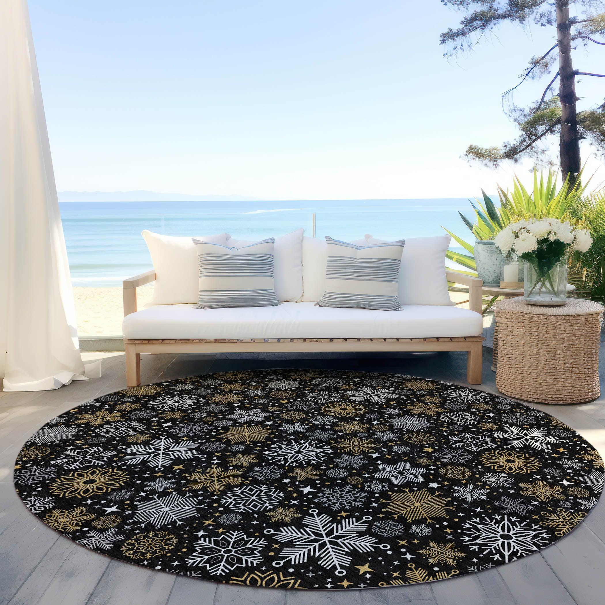Addison Rugs Quaon Black Washable Indoor-Outdoor Rug