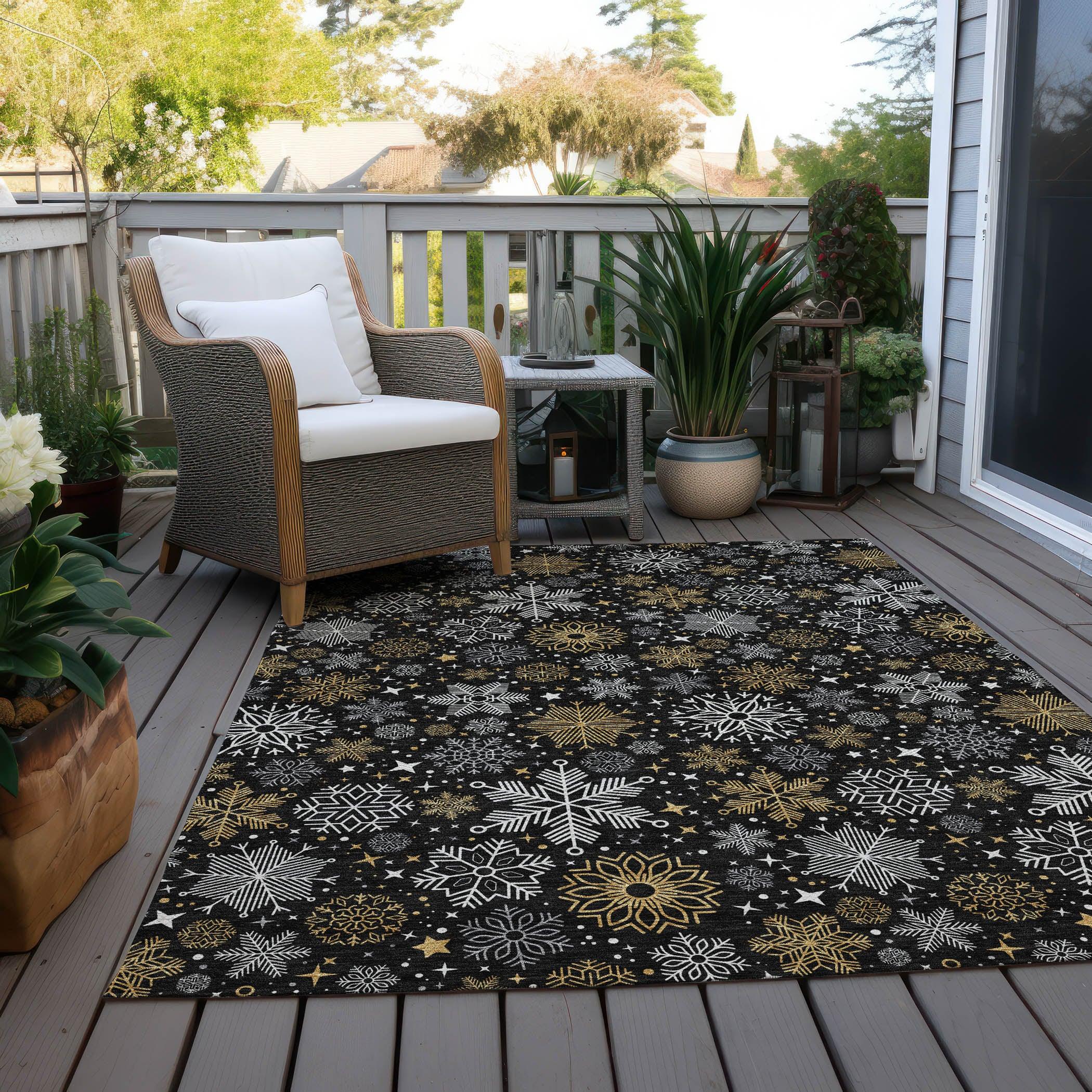 Addison Rugs Quaon Black Washable Indoor-Outdoor Rug